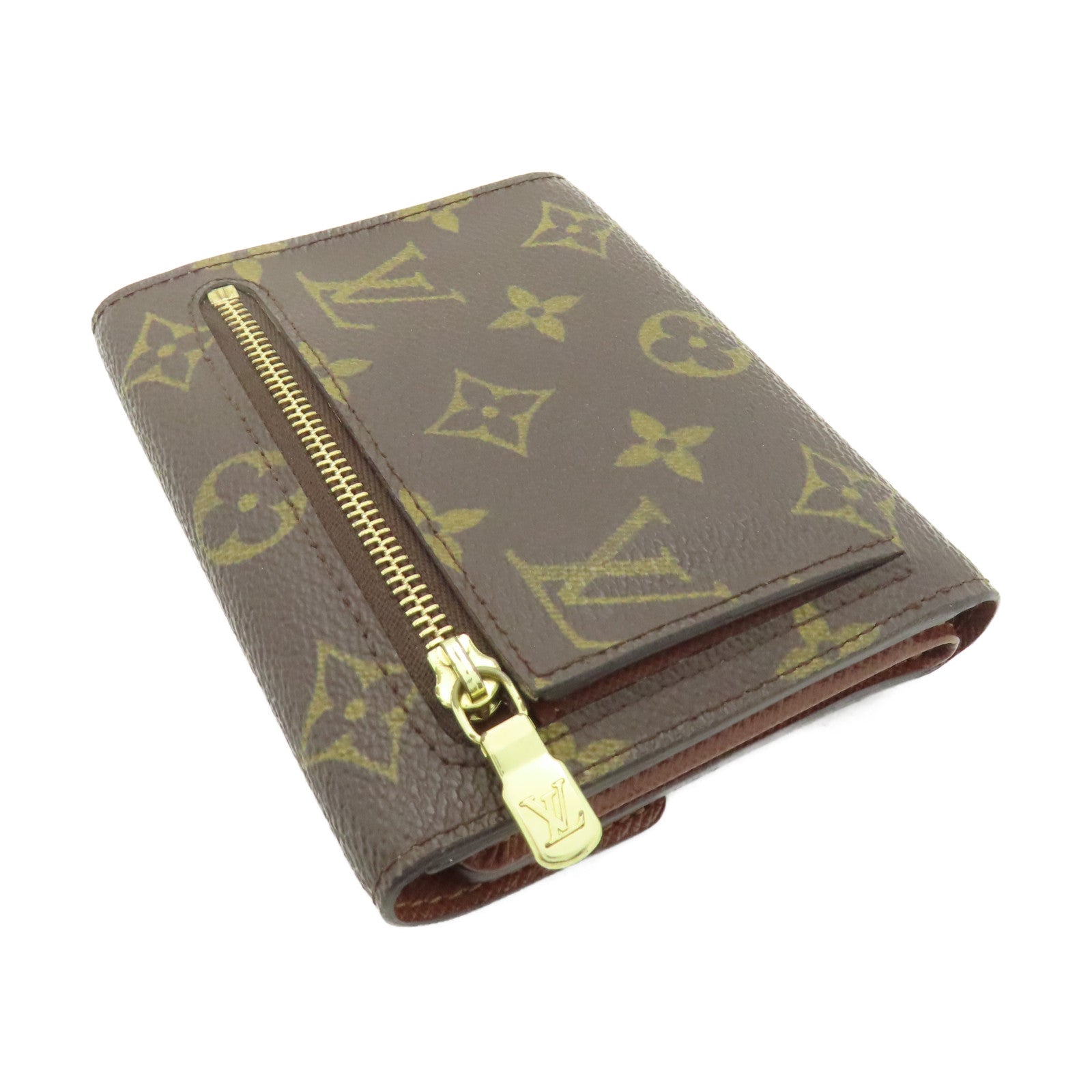 LOUIS VUITTON Monogram Portefeuilie金扣錢包啡色