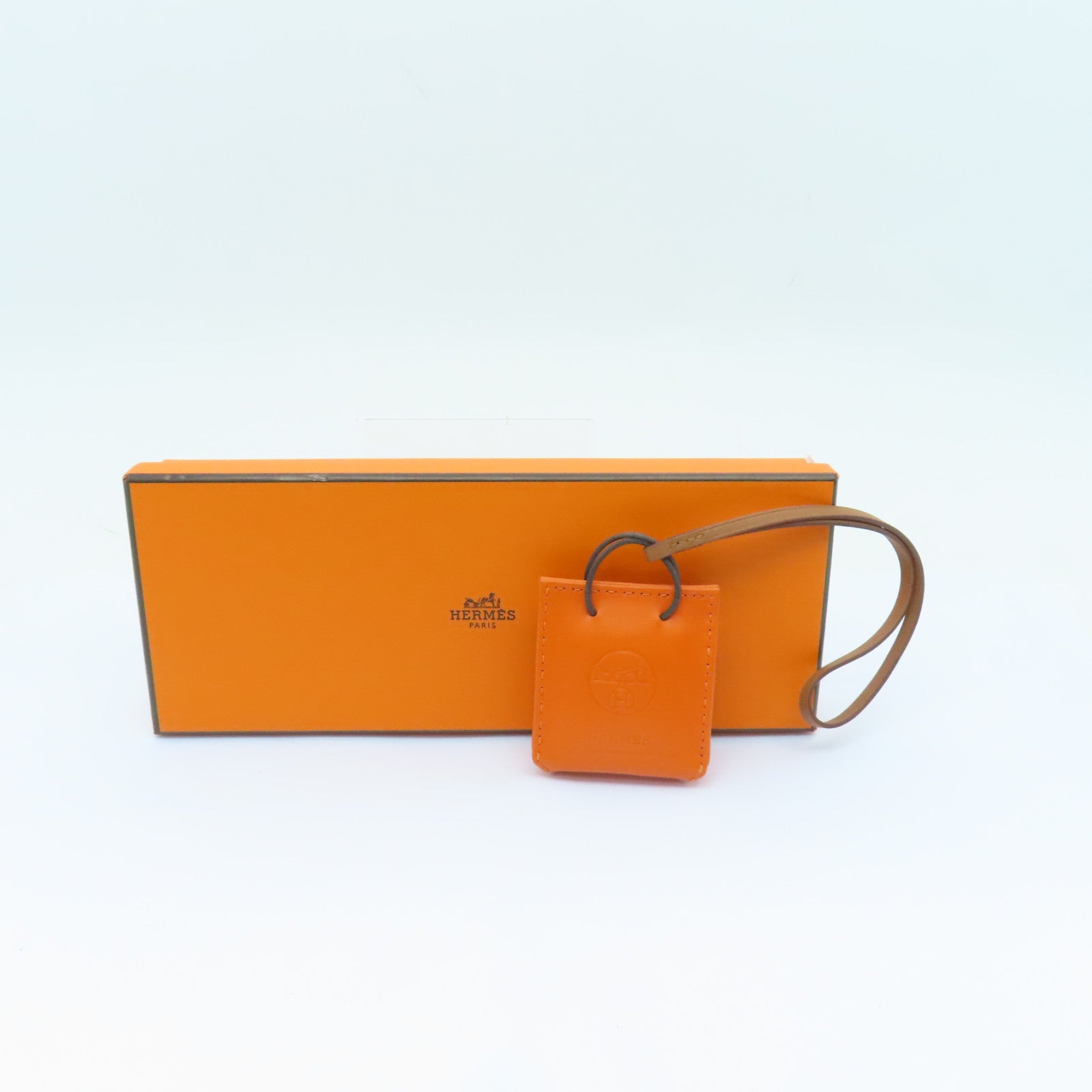 HERMES Swift皮革Bag Charm掛飾Orange橙色