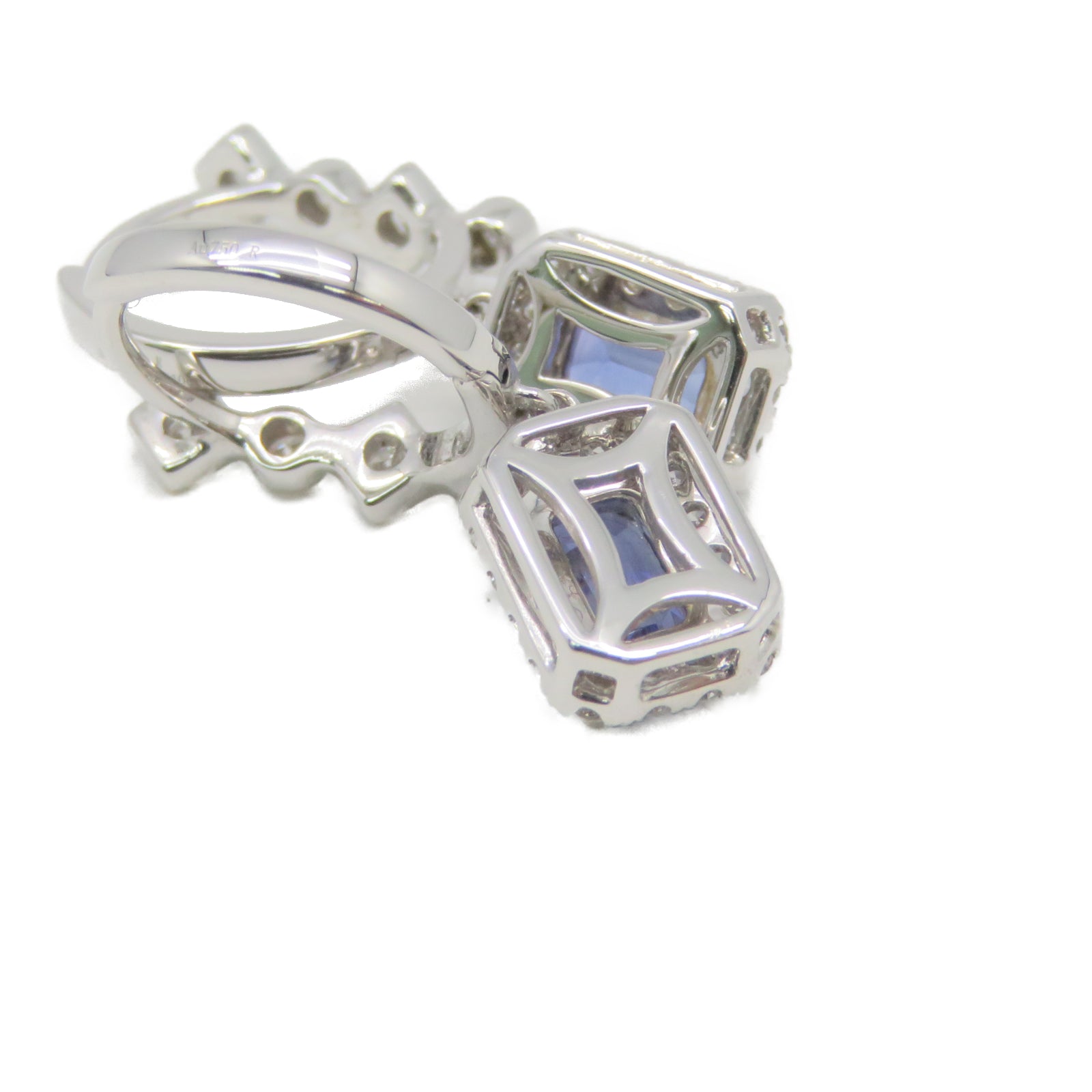 JEWELRY 【激減優惠】18K白金Sapphire Earring 1.28ct藍寶石0.41ct鑽石耳環