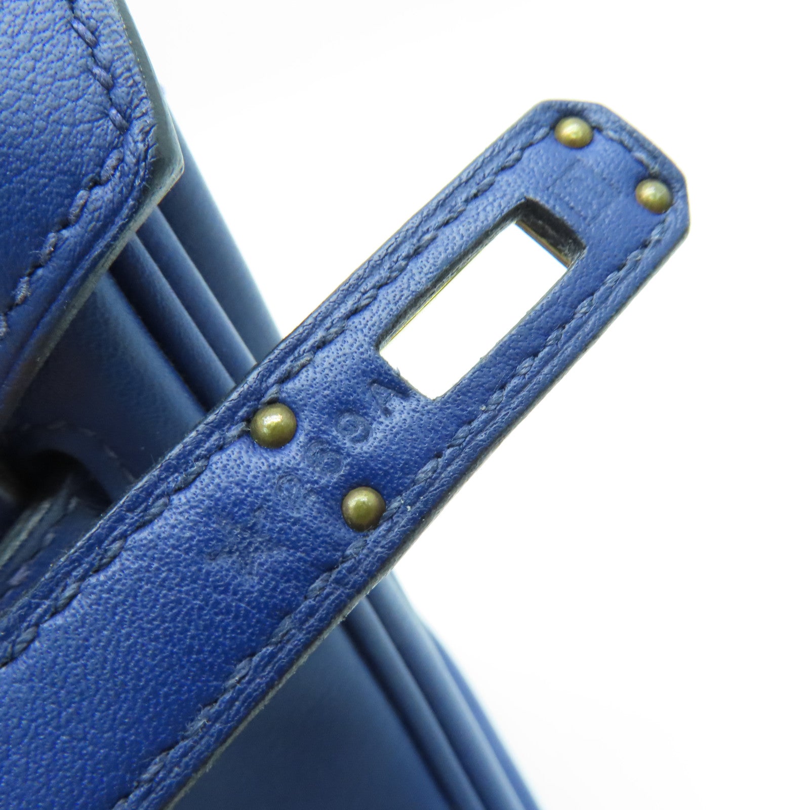 HERMES Swift皮革Birkin 25金扣手挽袋藍色
