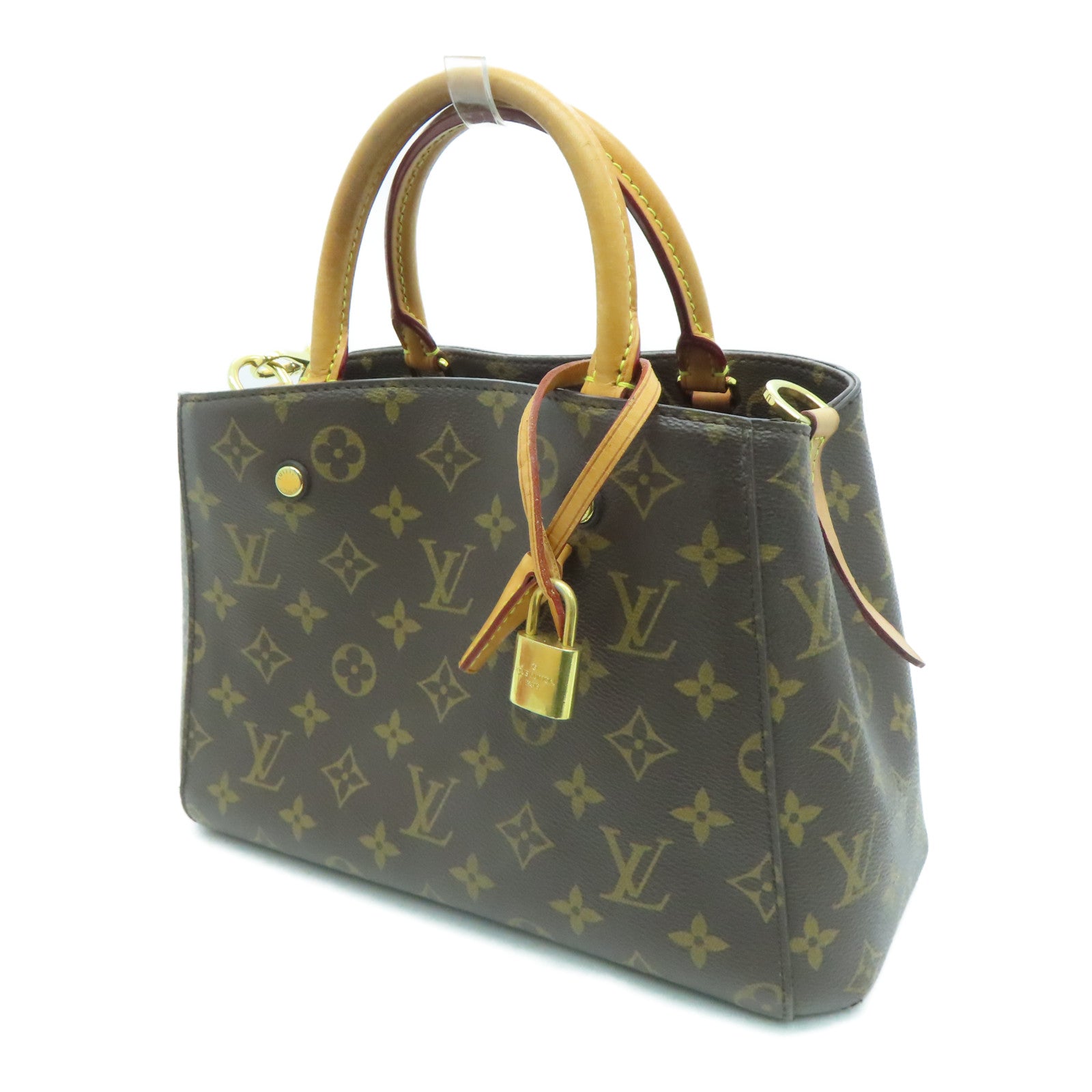 LOUIS VUITTON Monogram Montaigne BB金扣手挽肩背兩用袋啡色
