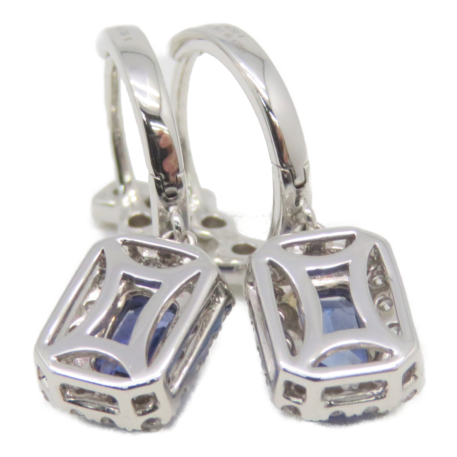 JEWELRY 【激減優惠】18K白金Sapphire Earring 1.28ct藍寶石0.41ct鑽石耳環