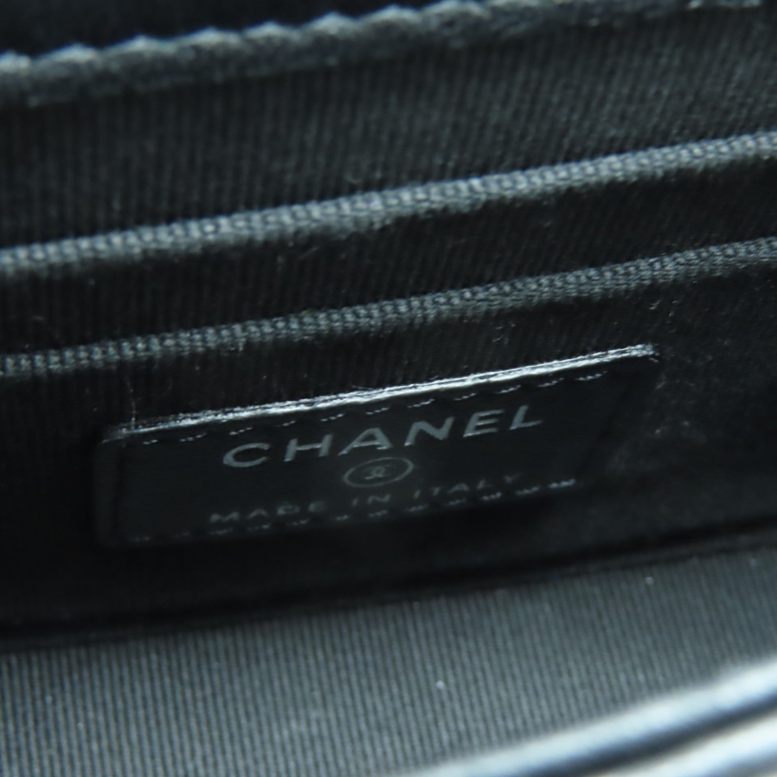 CHANEL 菱格羊皮皮革Chain Shoulder Bag鏈帶肩背袋黑色