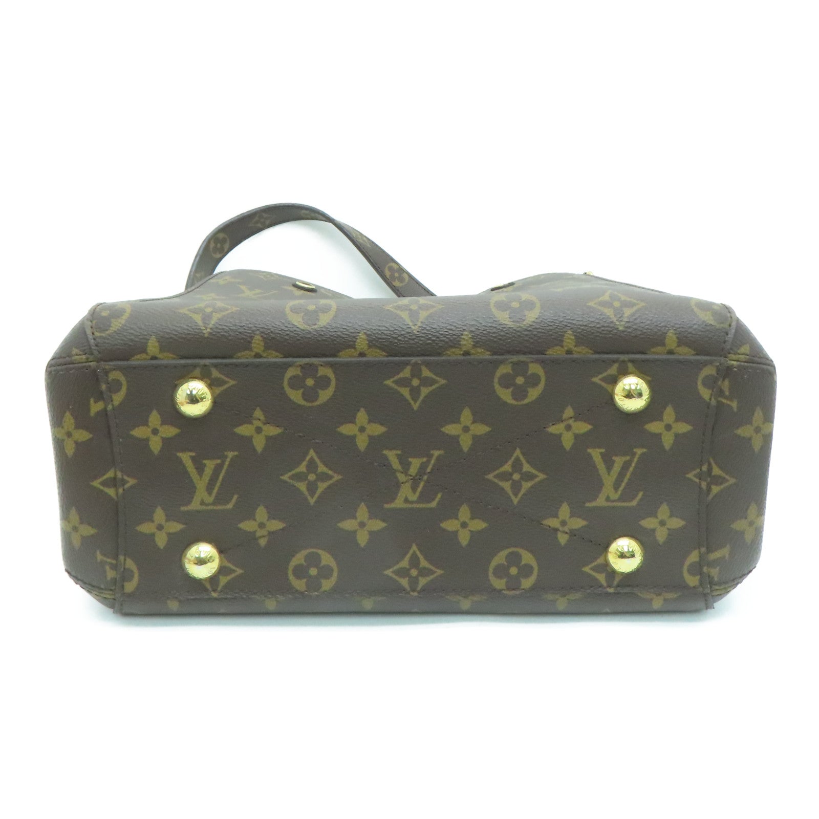LOUIS VUITTON Monogram Montaigne BB金扣手挽肩背兩用袋啡色