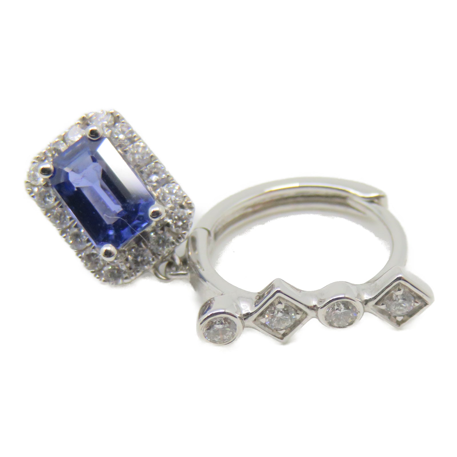 JEWELRY 【激減優惠】18K白金Sapphire Earring 1.28ct藍寶石0.41ct鑽石耳環