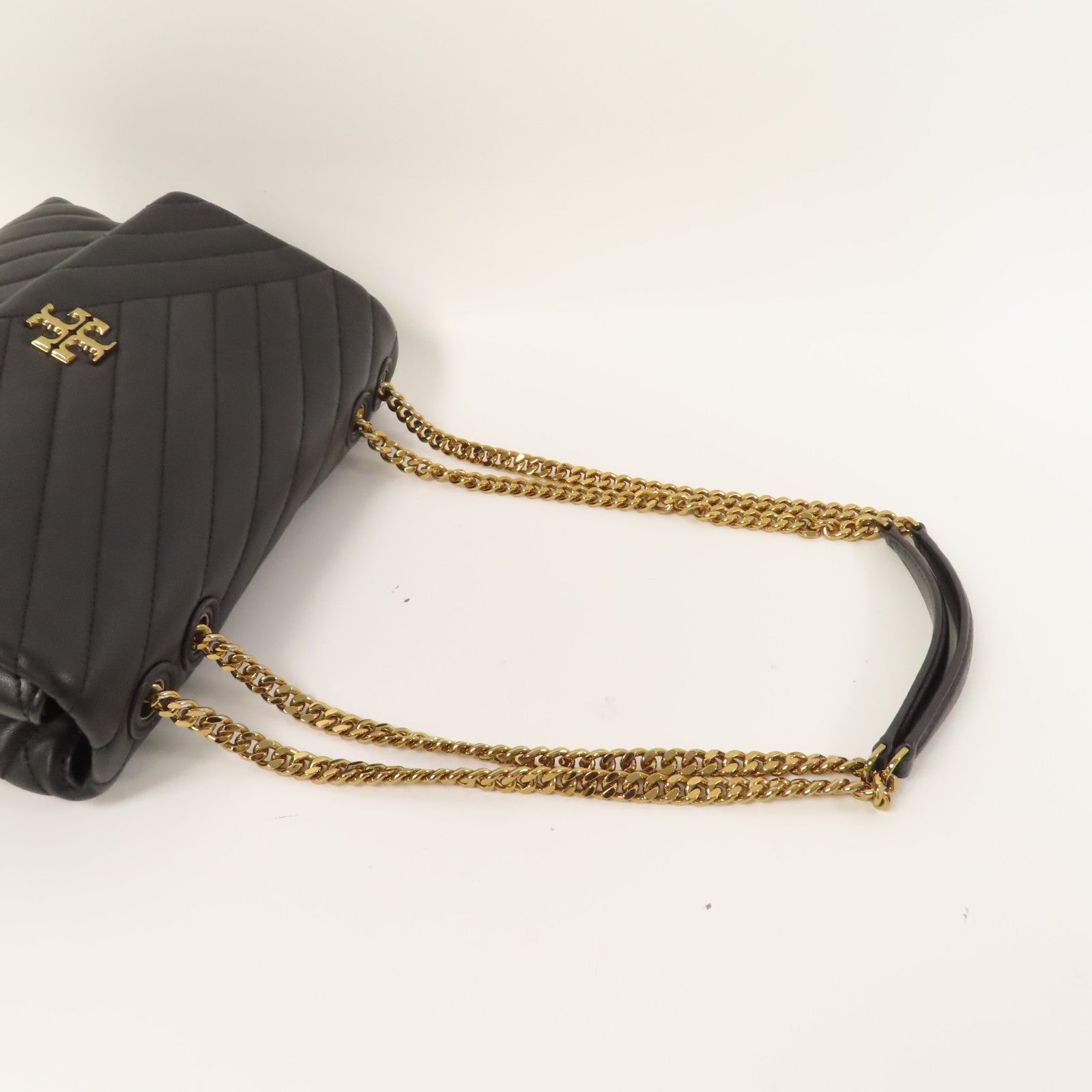 Tory Burch 牛皮皮革Shoulder Bag金扣鏈帶肩背袋黑色