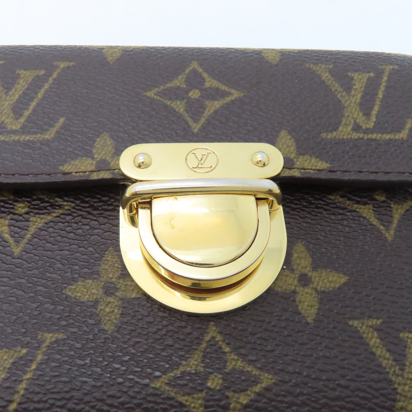 LOUIS VUITTON Monogram Portefeuilie金扣錢包啡色