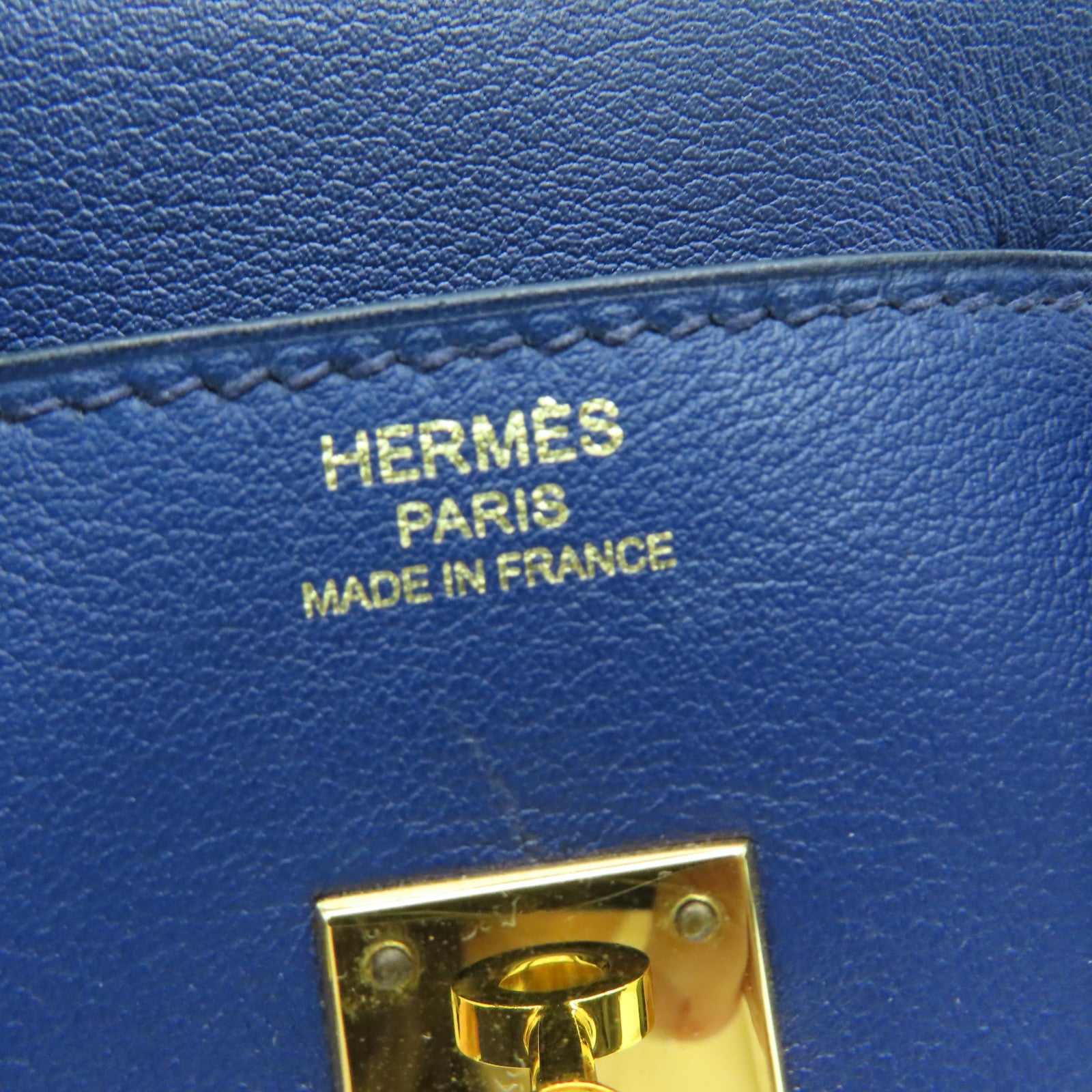 HERMES Swift皮革Birkin 25金扣手挽袋藍色