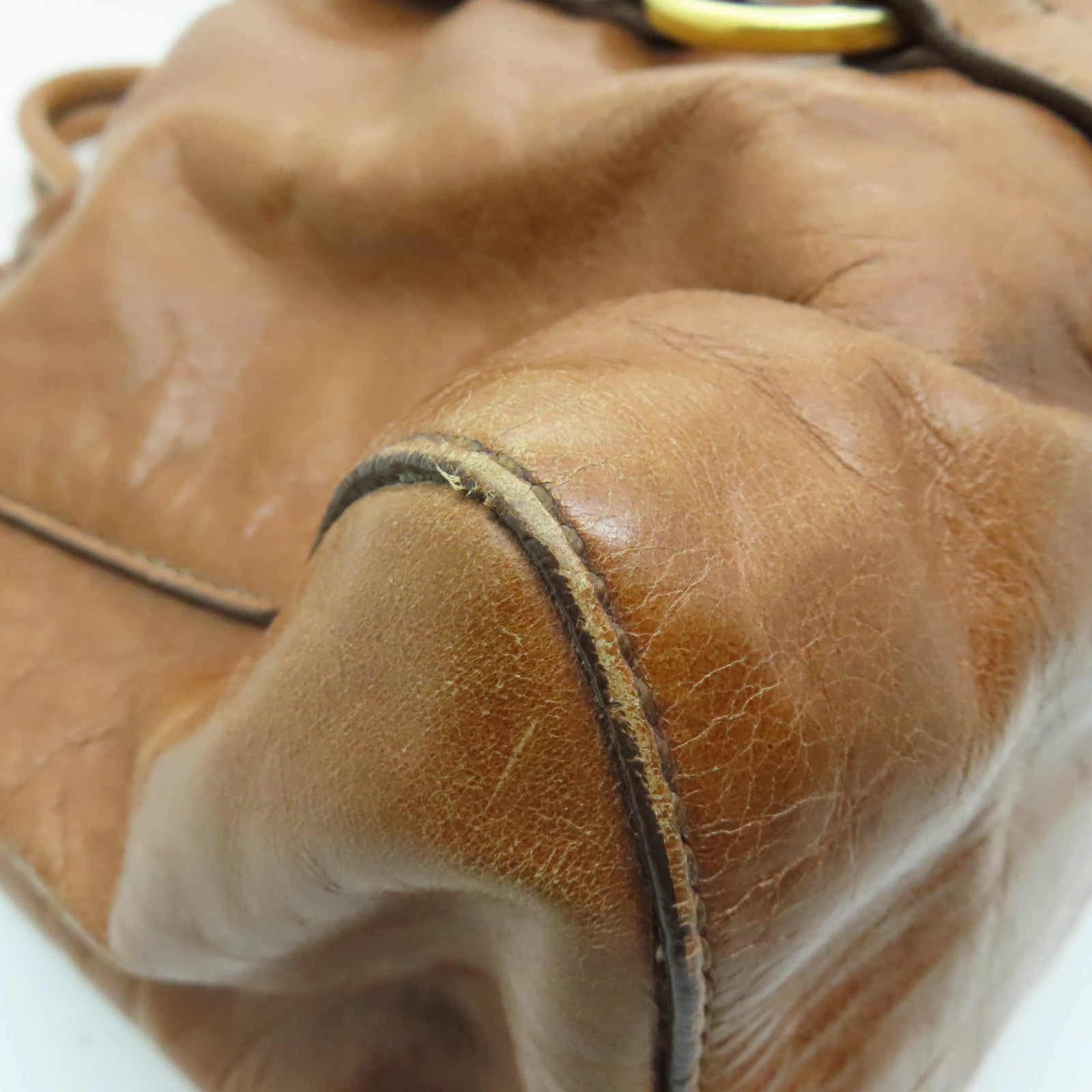 Miu Miu 牛皮皮革2way Shoulder Bag金扣手挽肩背兩用袋棕色