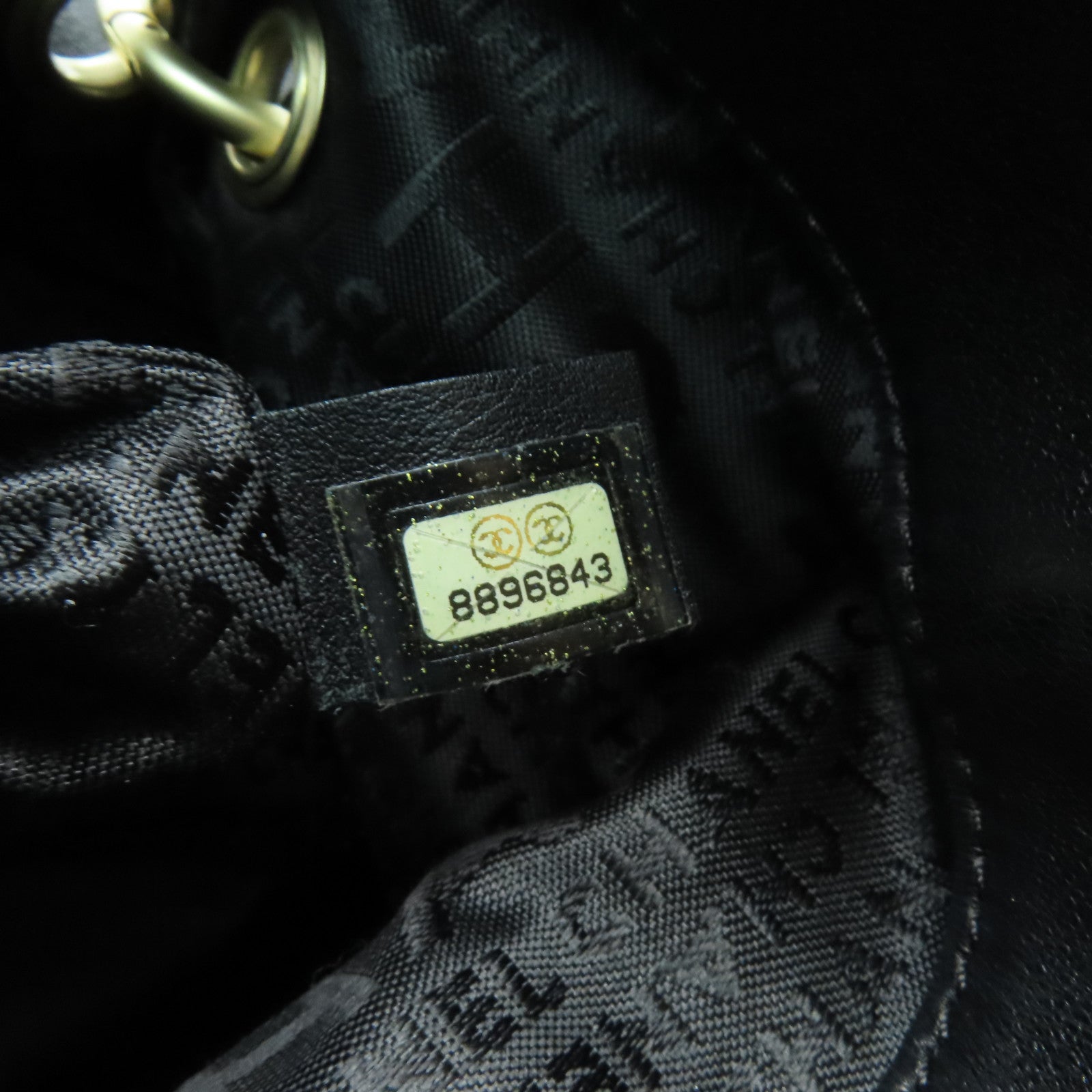 CHANEL 羊皮皮革Chain Shoulder金扣鏈帶肩背袋黑色