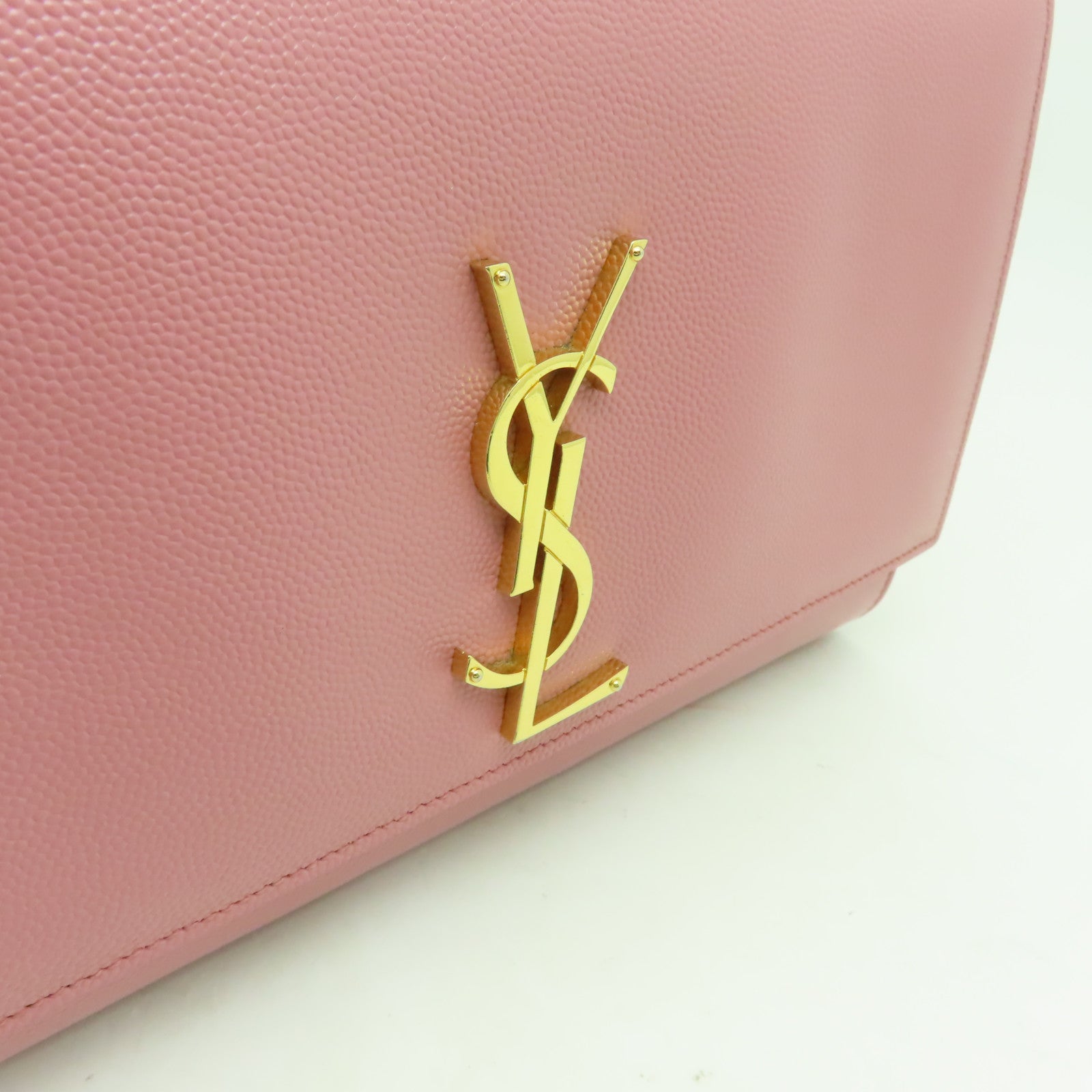 SAINT LAURENT 牛皮皮革Shoulder Bag金扣鏈帶肩背袋粉紅色