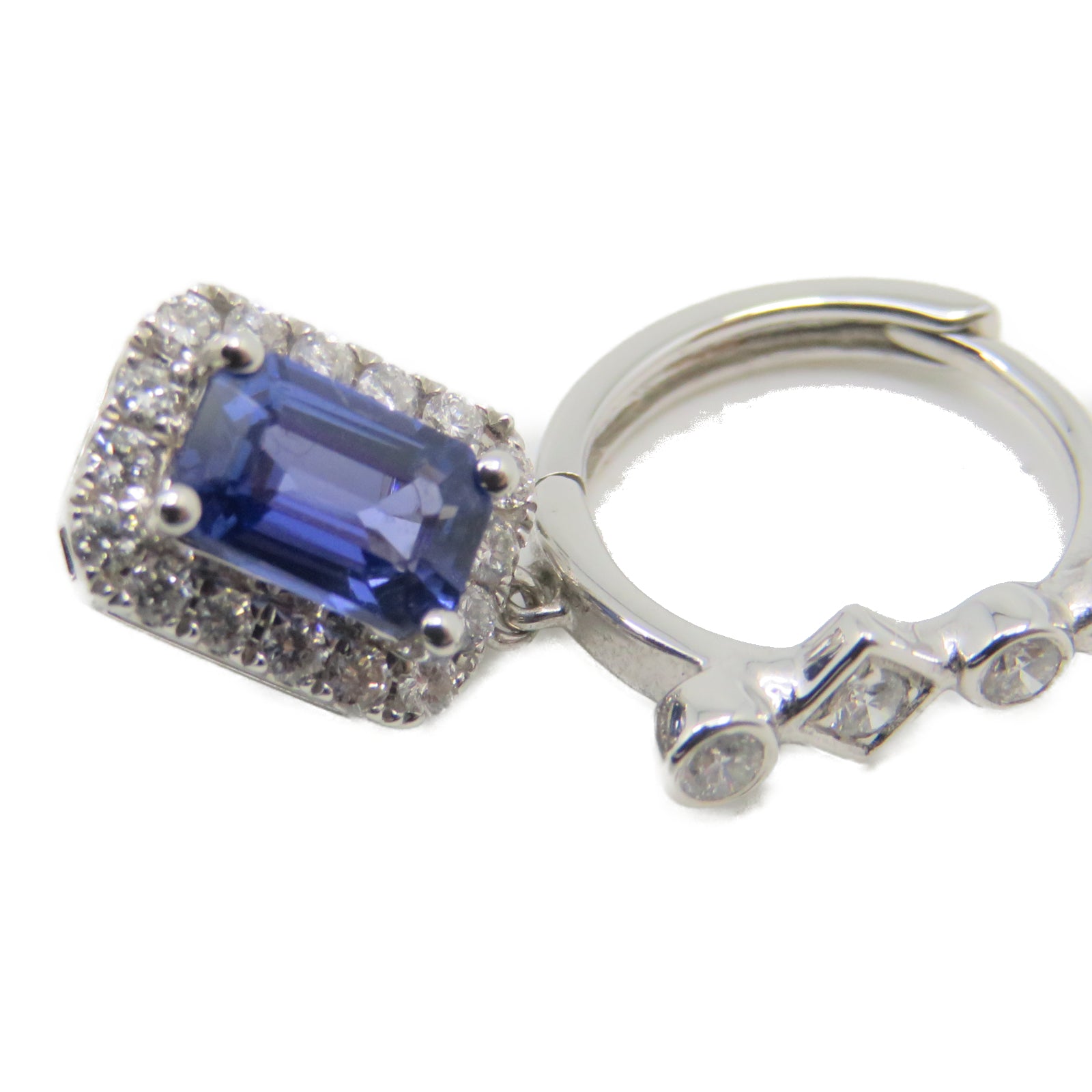 JEWELRY 【激減優惠】18K白金Sapphire Earring 1.28ct藍寶石0.41ct鑽石耳環