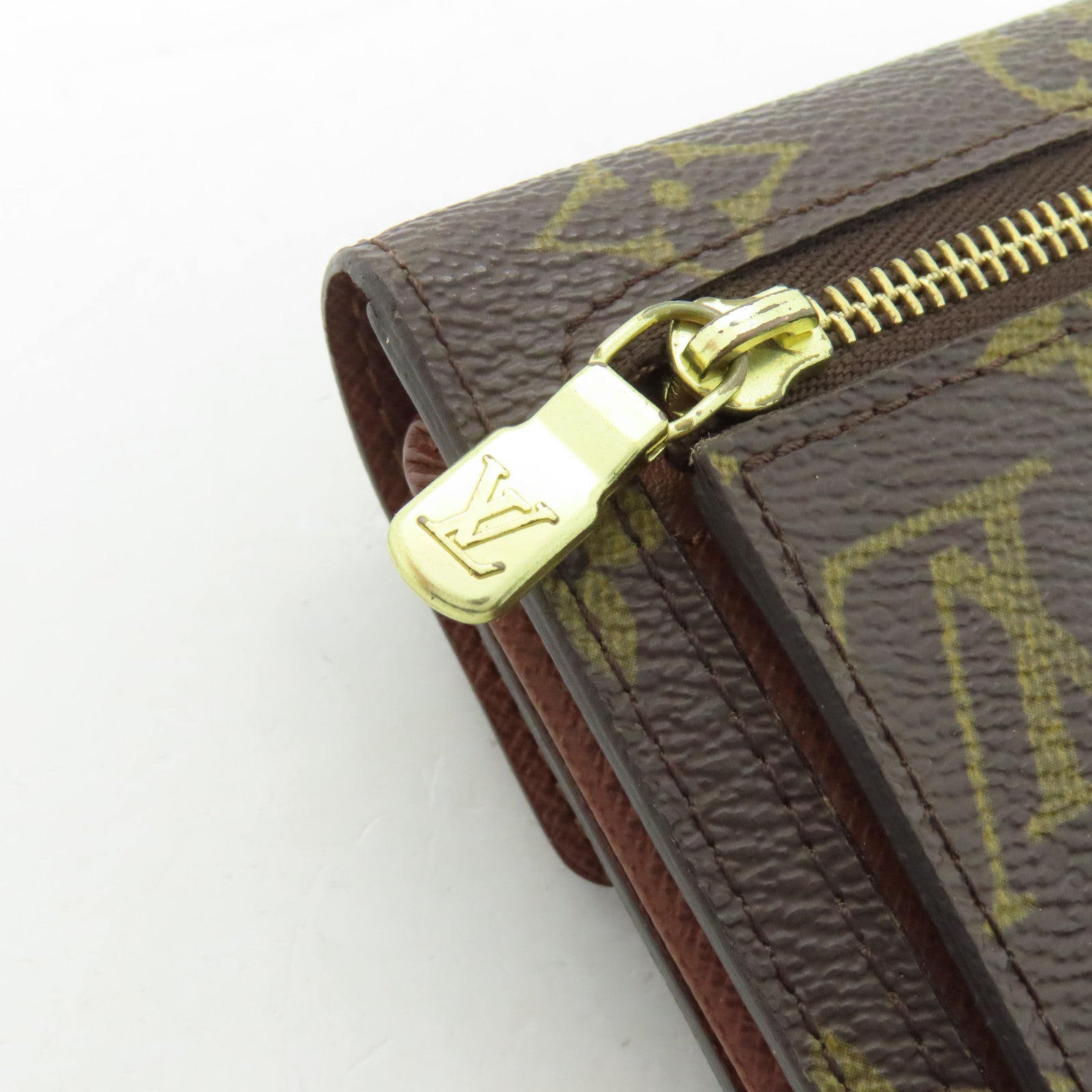 LOUIS VUITTON Monogram Portefeuilie金扣錢包啡色