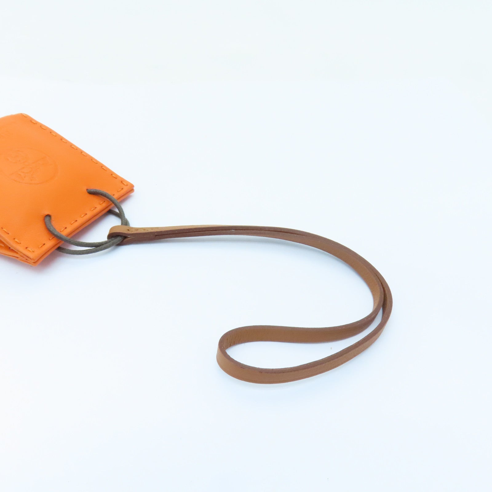 HERMES Swift皮革Bag Charm掛飾Orange橙色