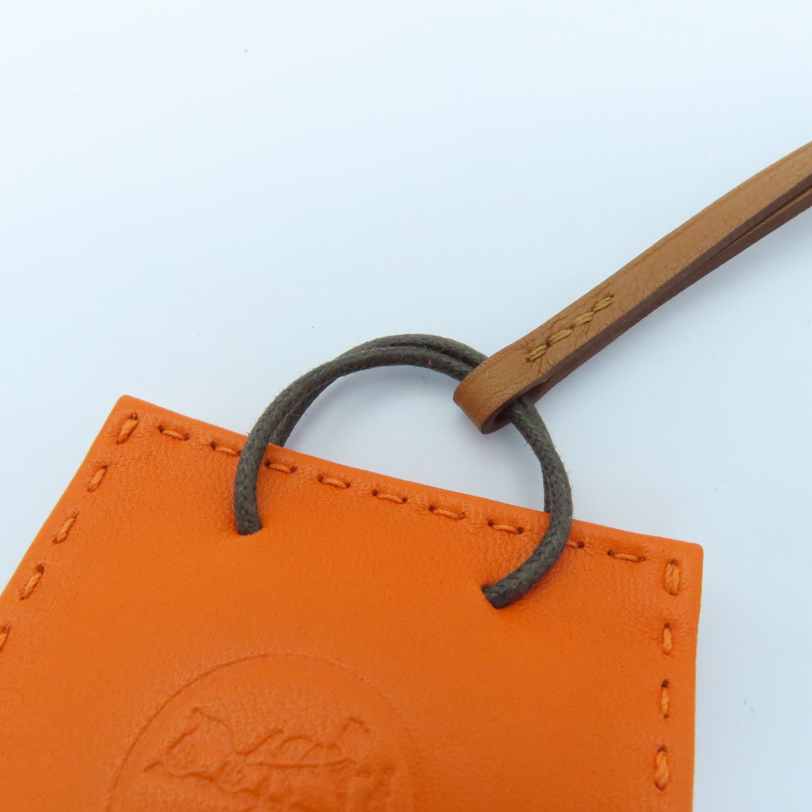 HERMES Swift皮革Bag Charm掛飾Orange橙色