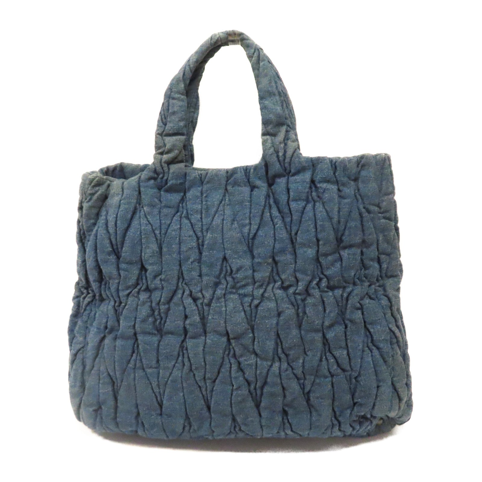 Miu Miu 牛仔布2 Way Shoulder手挽肩背兩用袋藍色
