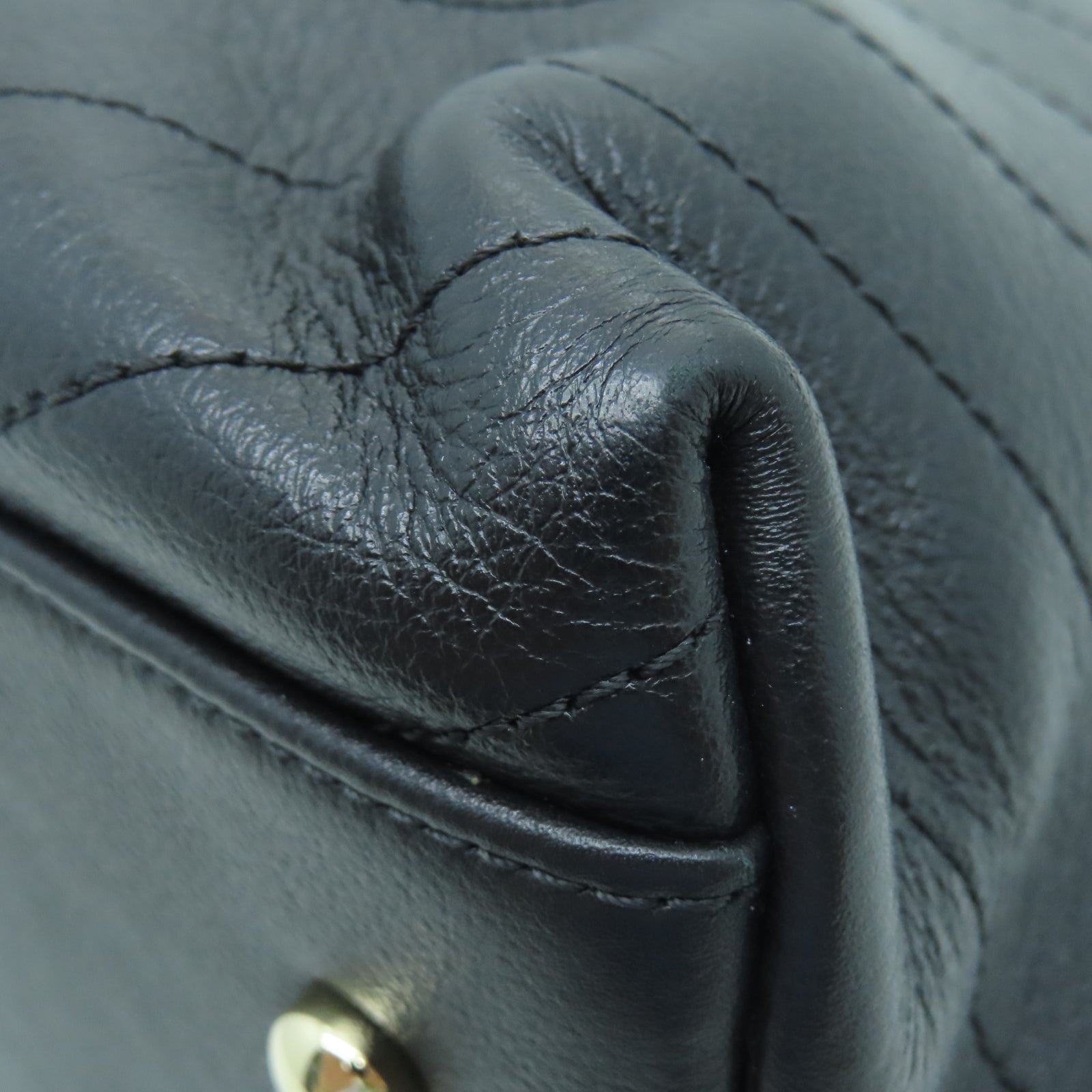 CHANEL 【激減優惠】斜紋羊皮皮革2 Way Shoulder Bag金扣鏈帶肩背袋黑色