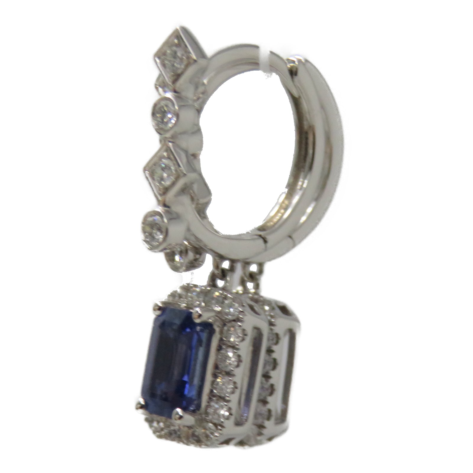 JEWELRY 【激減優惠】18K白金Sapphire Earring 1.28ct藍寶石0.41ct鑽石耳環