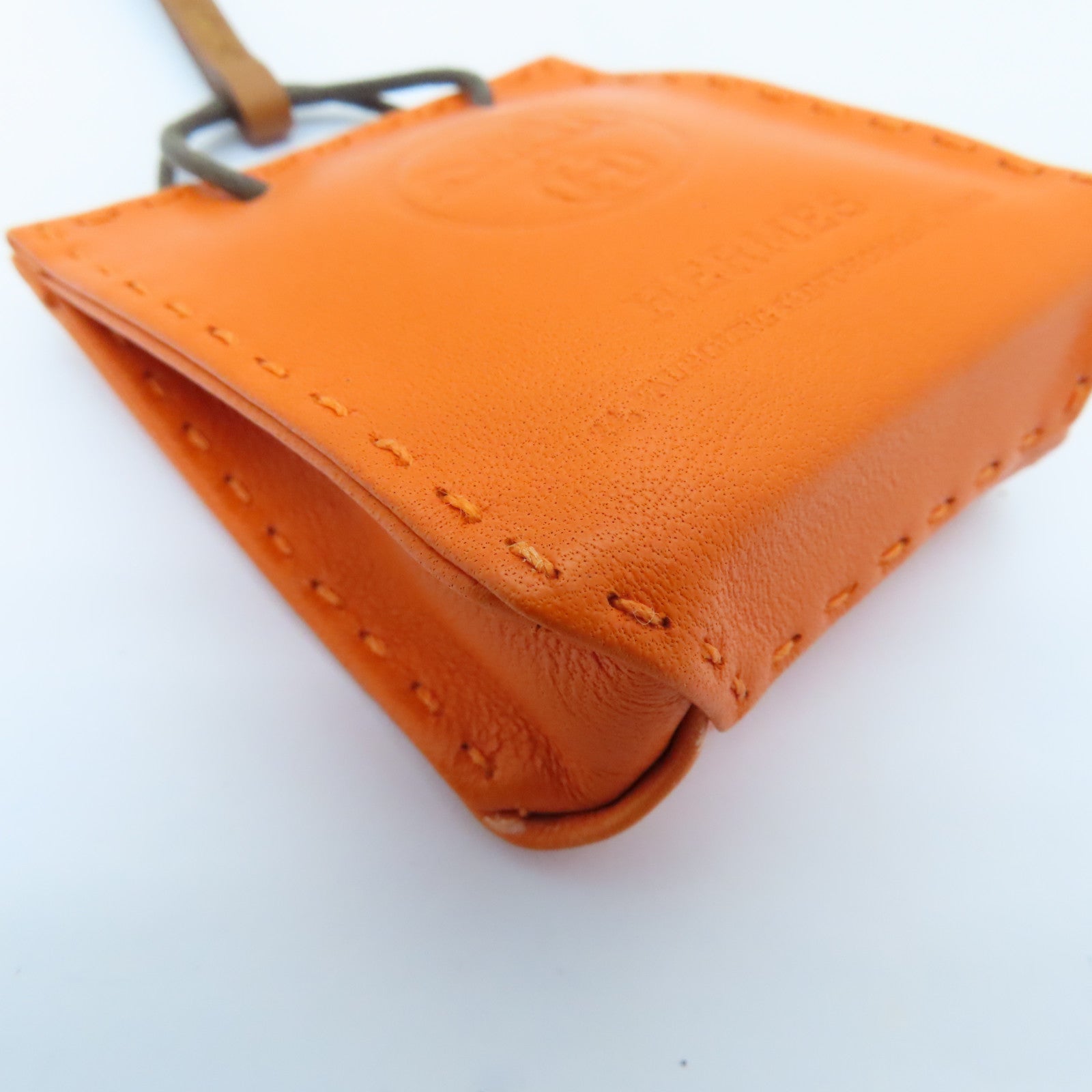 HERMES Swift皮革Bag Charm掛飾Orange橙色