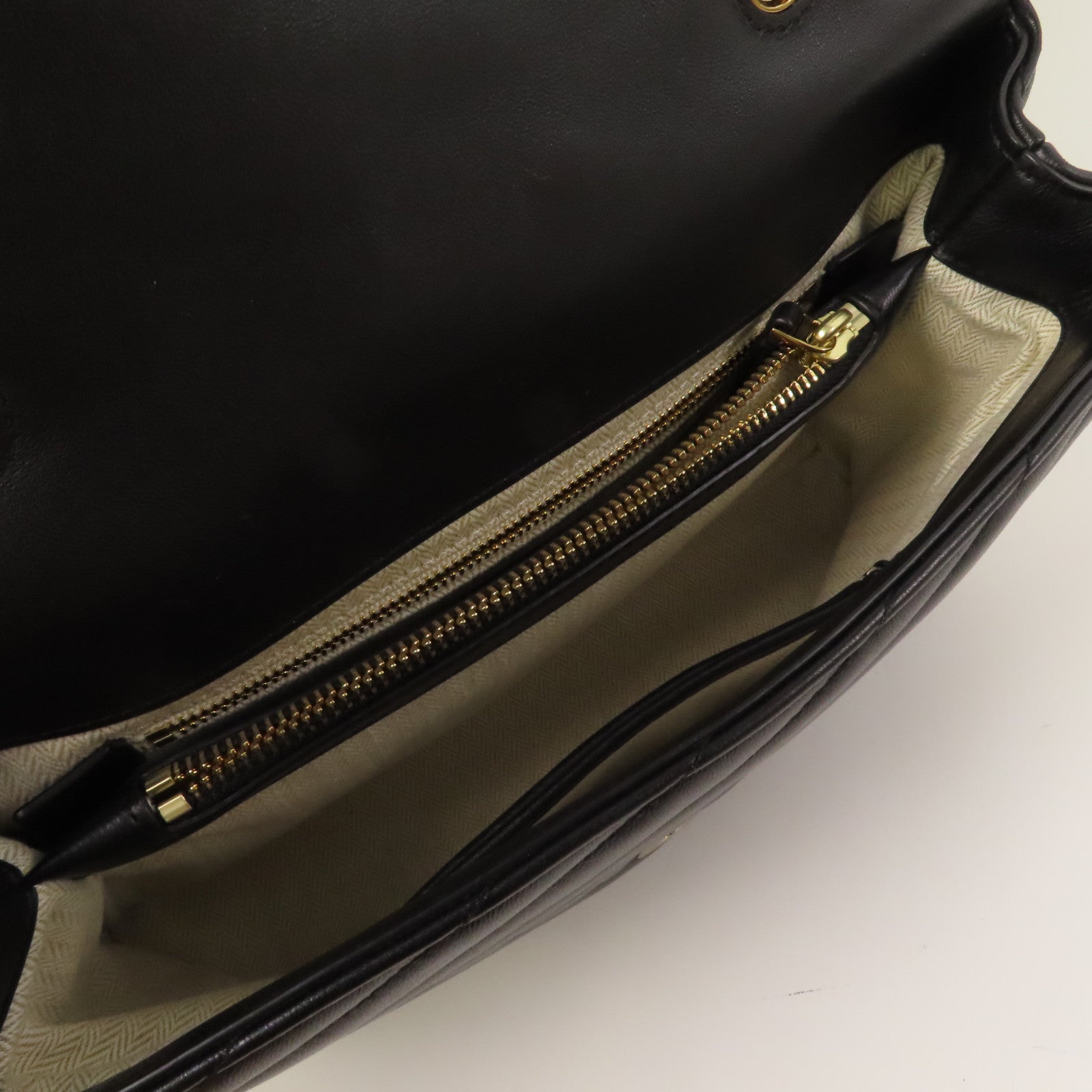Tory Burch 牛皮皮革Shoulder Bag金扣鏈帶肩背袋黑色