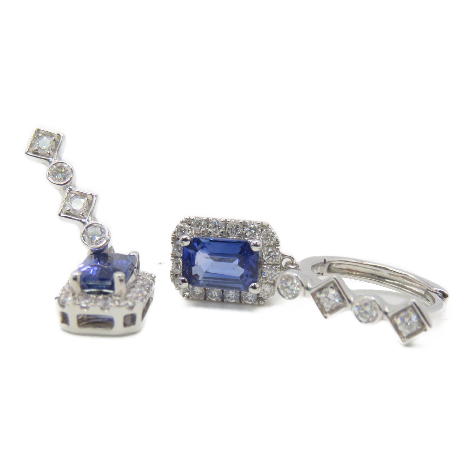 JEWELRY 【激減優惠】18K白金Sapphire Earring 1.28ct藍寶石0.41ct鑽石耳環