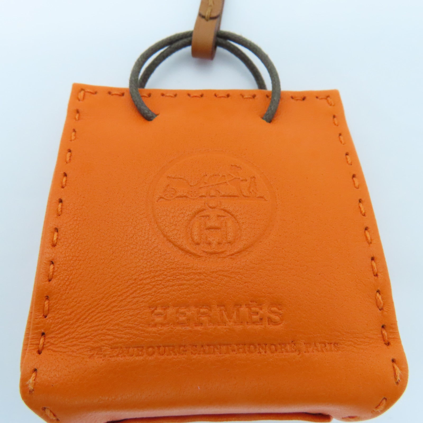 HERMES Swift皮革Bag Charm掛飾Orange橙色