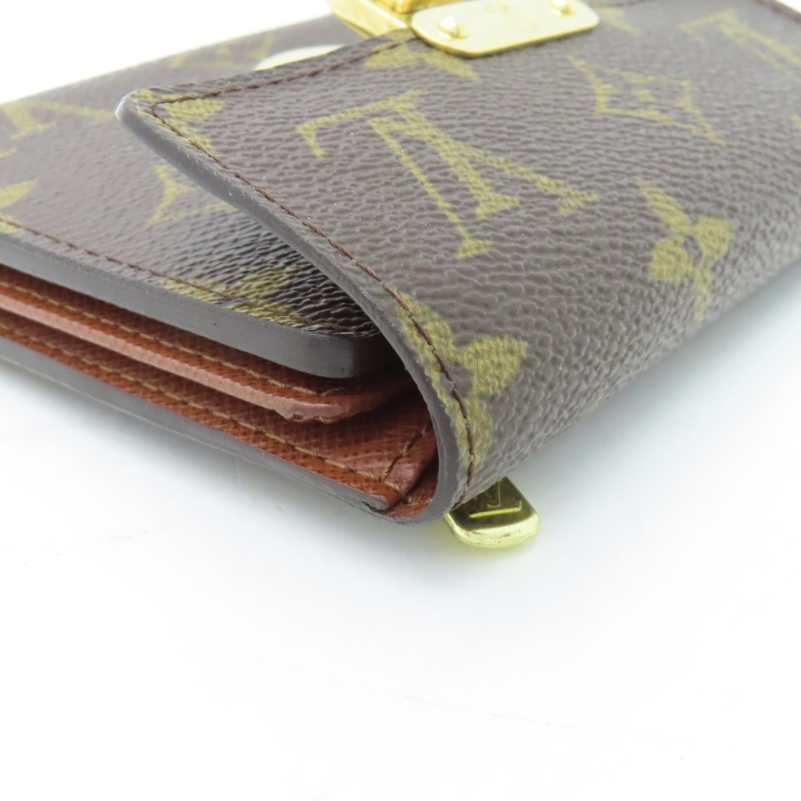 LOUIS VUITTON Monogram Portefeuilie金扣錢包啡色