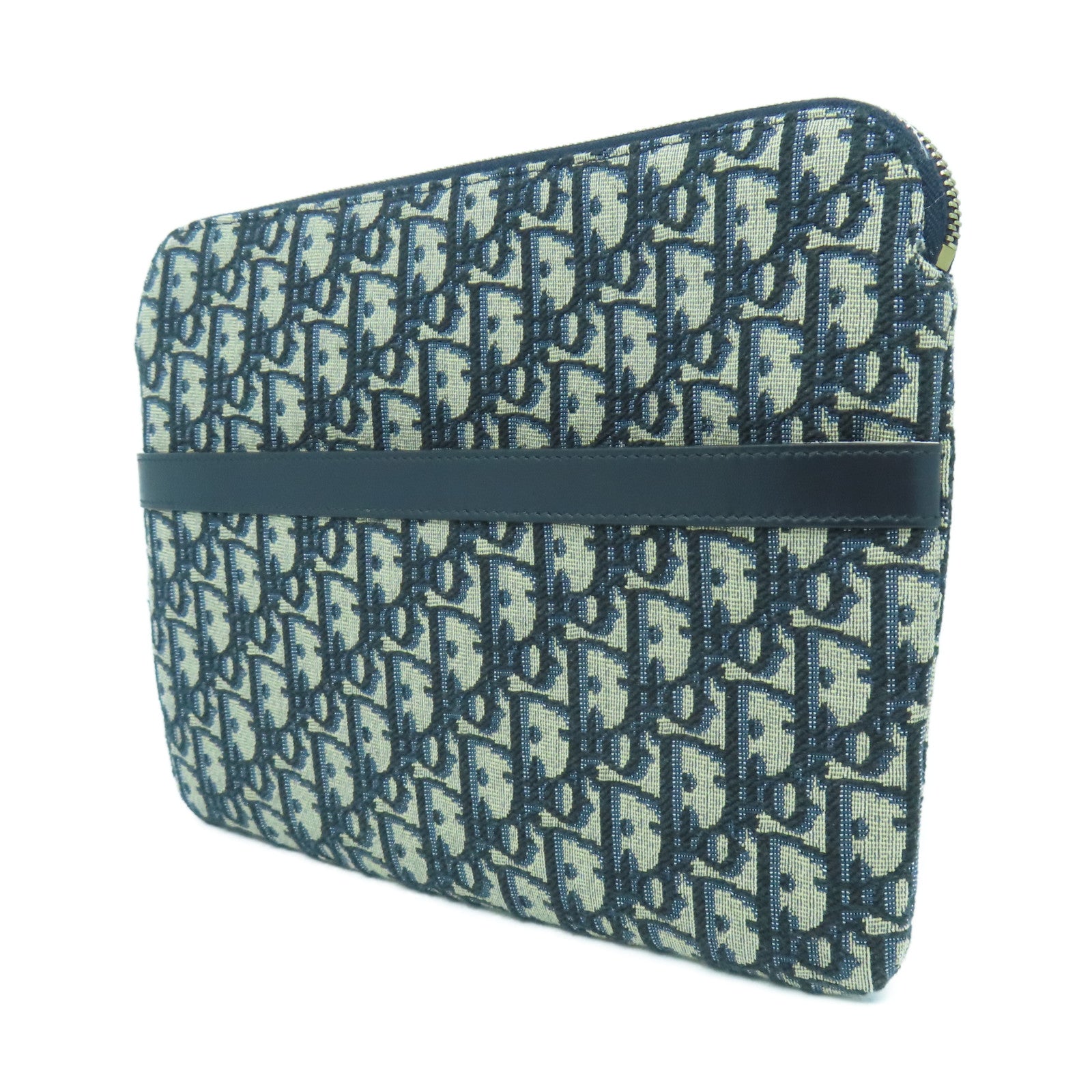 Dior 帆布Travel Kit金扣小袋藍色