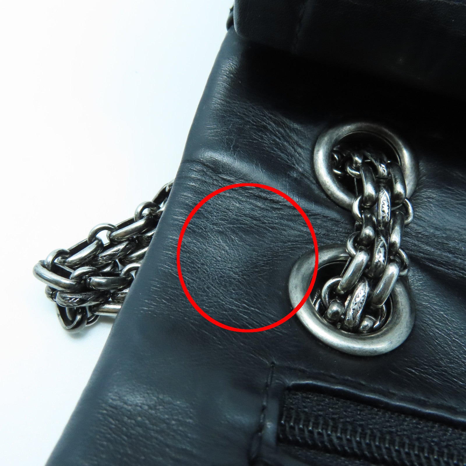 CHANEL 菱格牛皮皮革2.55 Chain Shoulder銀扣鏈帶肩背袋黑色