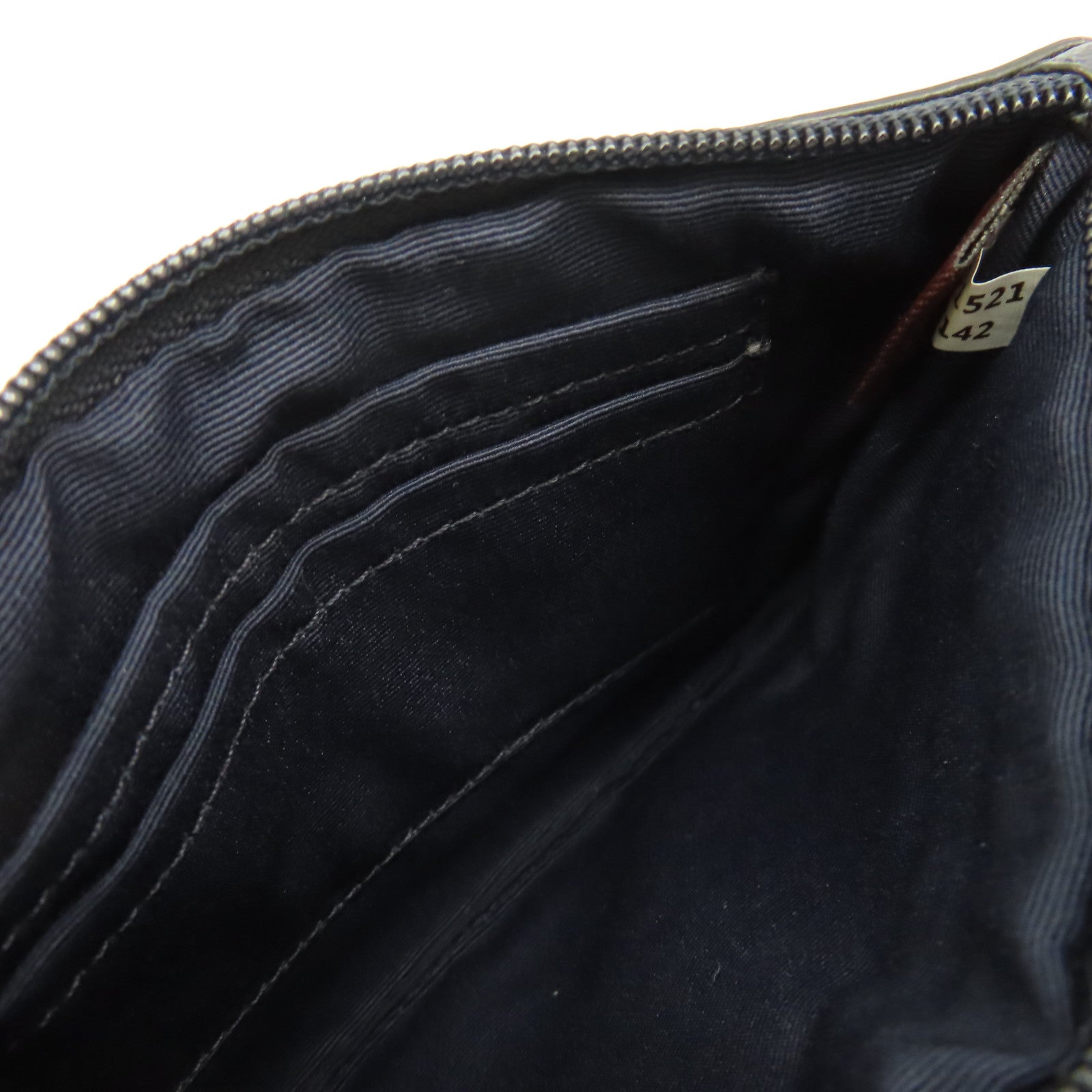 COACH 牛皮皮革Pouch金扣手拿包寶藍色/米白色
