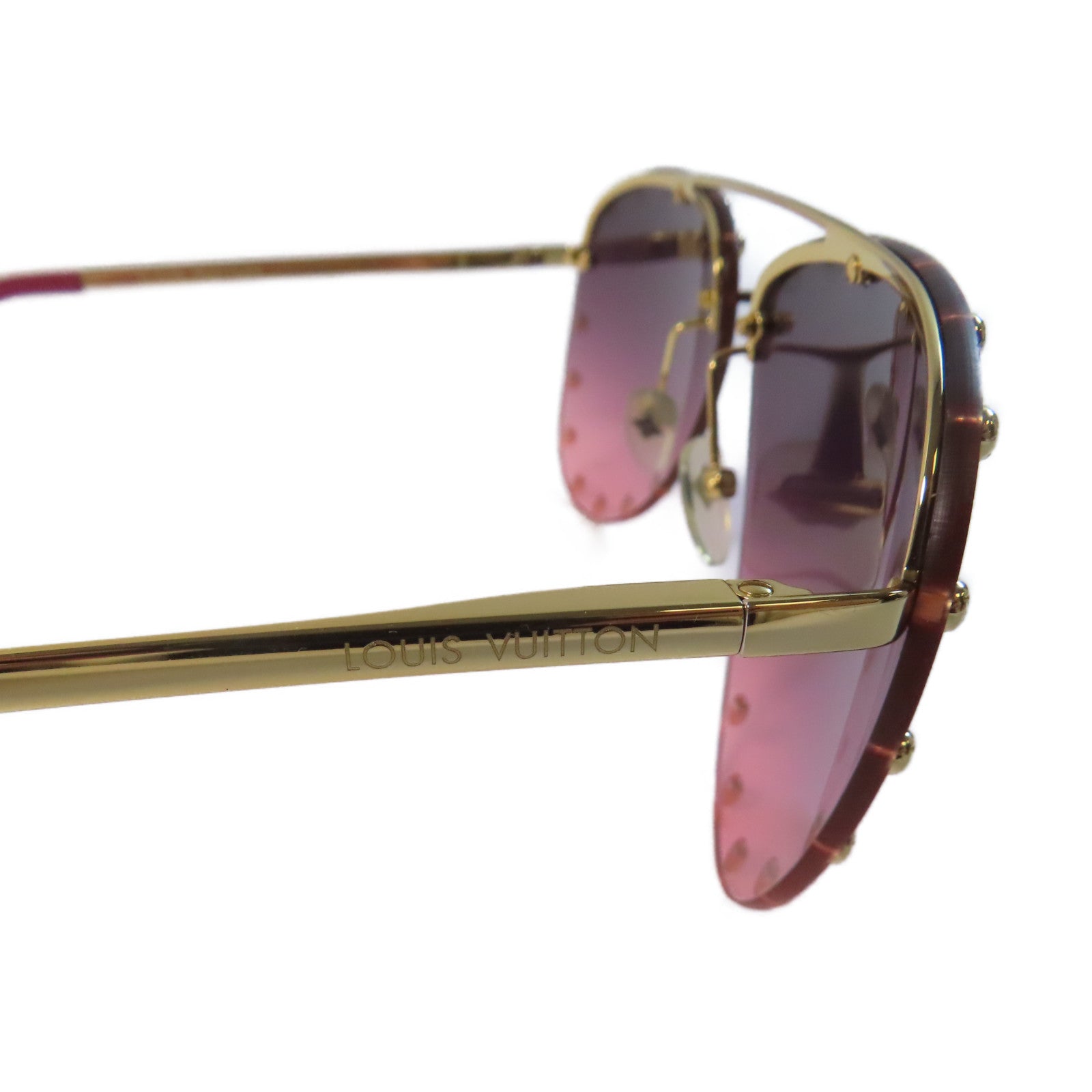 LOUIS VUITTON 金屬/PVC Sunglasses太陽眼鏡金色/紅色