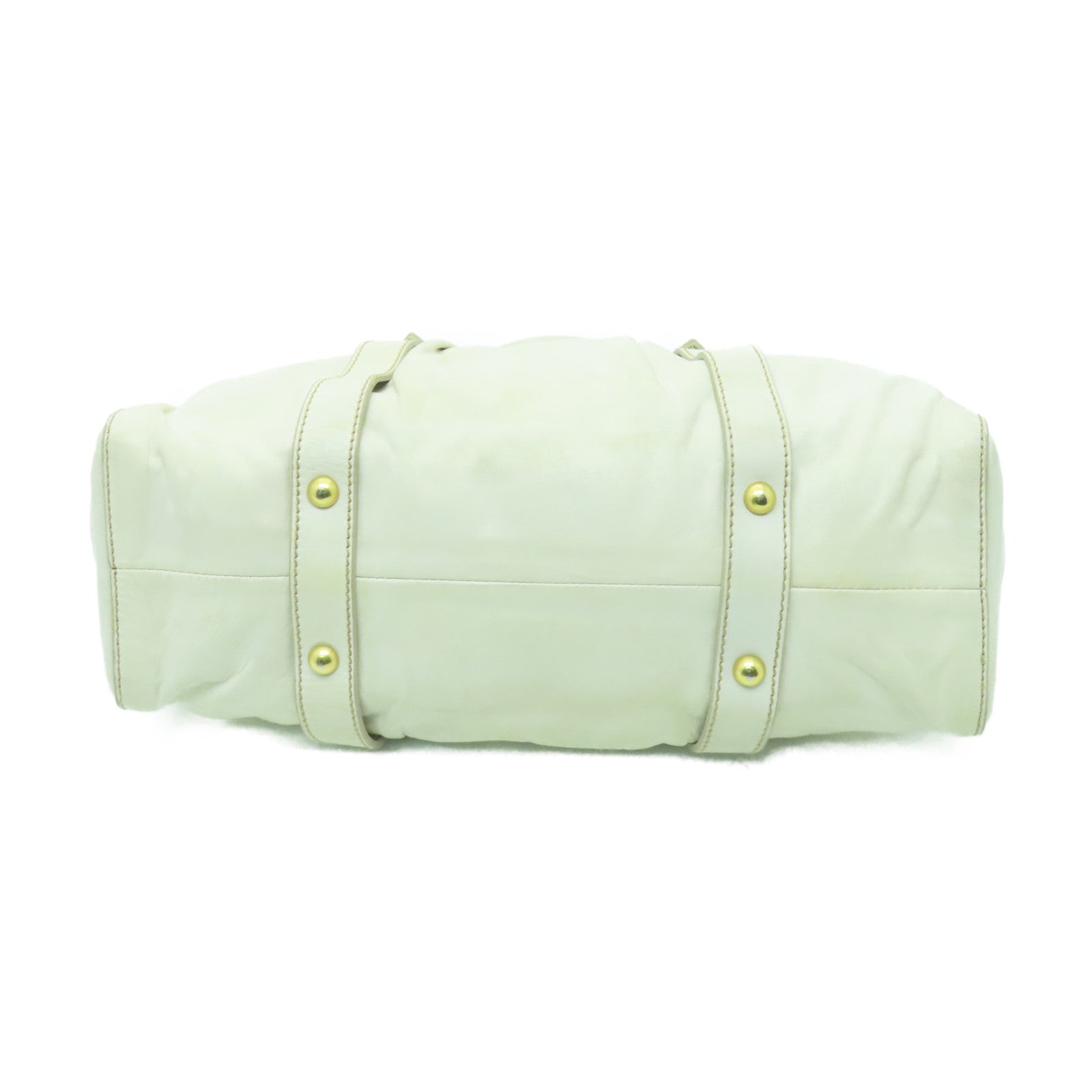 Miu Miu 牛皮皮革2 Way Shoulder金扣手挽肩背兩用袋白色
