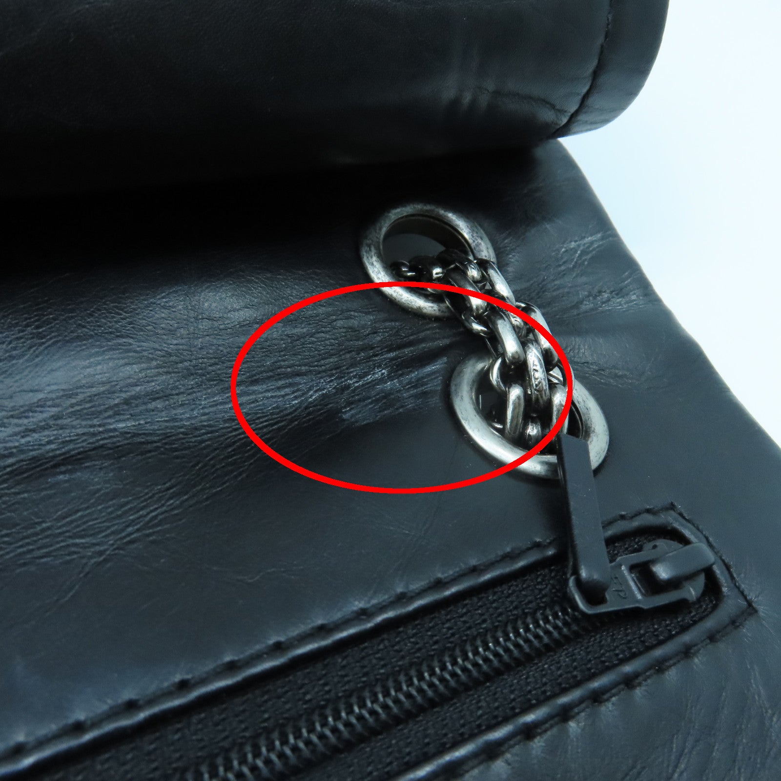 CHANEL 菱格牛皮皮革2.55 Chain Shoulder銀扣鏈帶肩背袋黑色