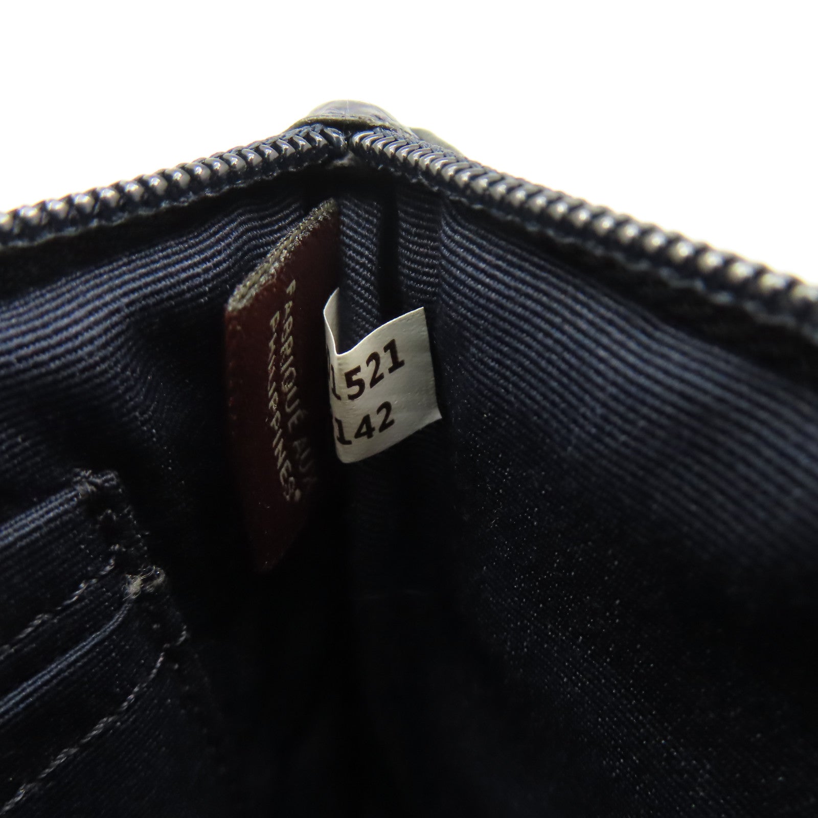 COACH 牛皮皮革Pouch金扣手拿包寶藍色/米白色