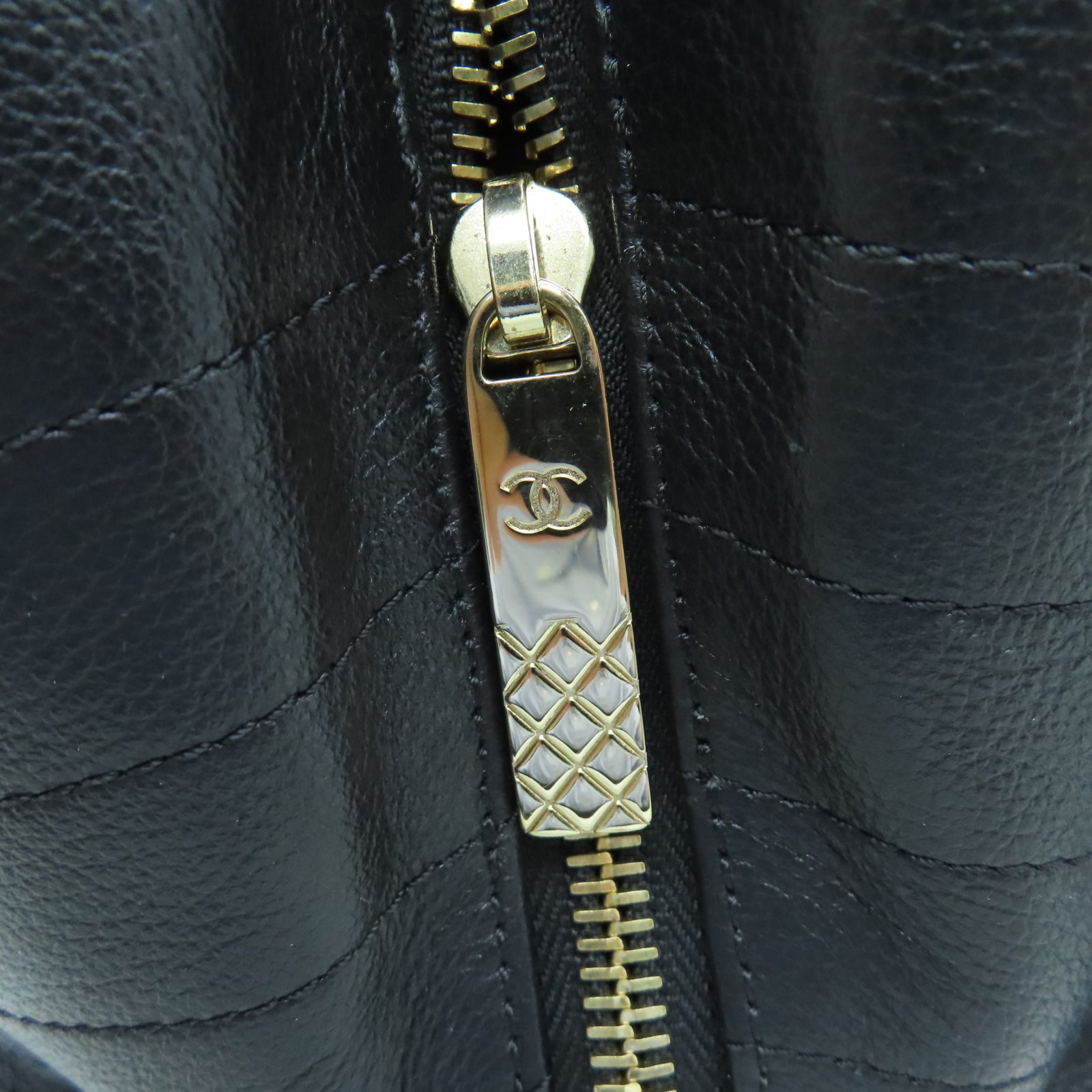 CHANEL 【激減優惠】斜紋羊皮皮革2 Way Shoulder Bag金扣鏈帶肩背袋黑色