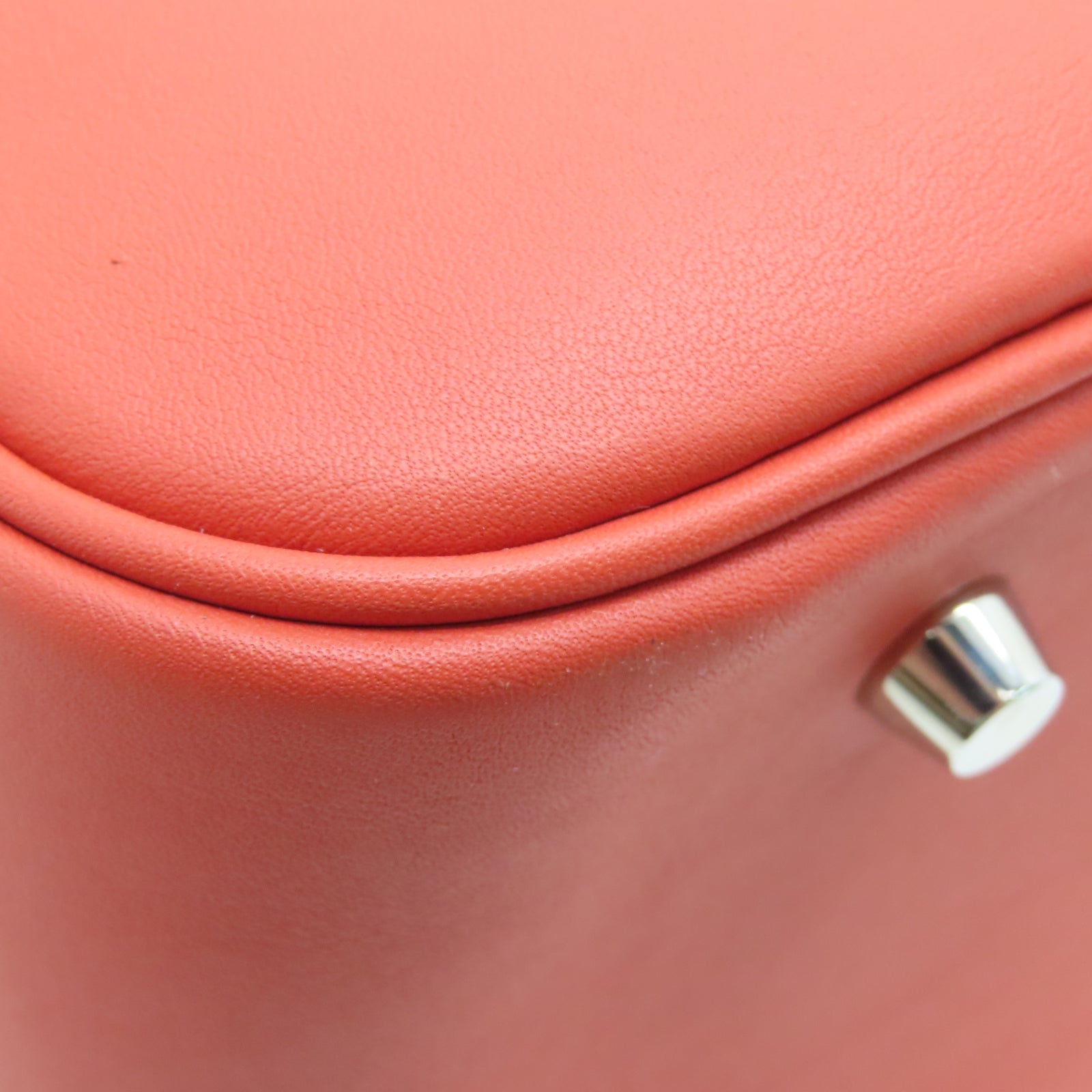 HERMES Veau Swift皮革Plume 32银扣手挽袋赭石红色