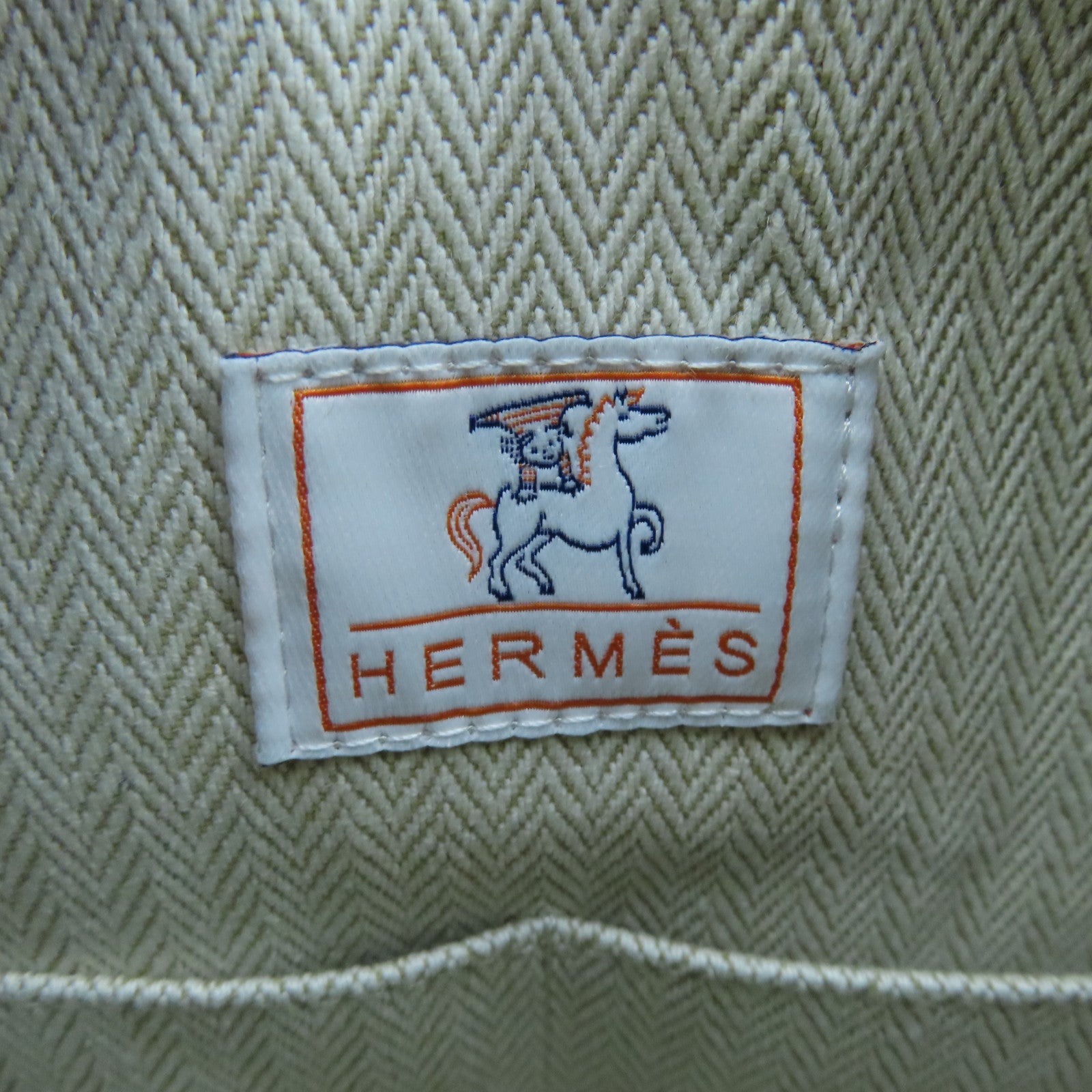 HERMES 帆布Bride-a-Brac Cabriole Case银扣手提包蓝色