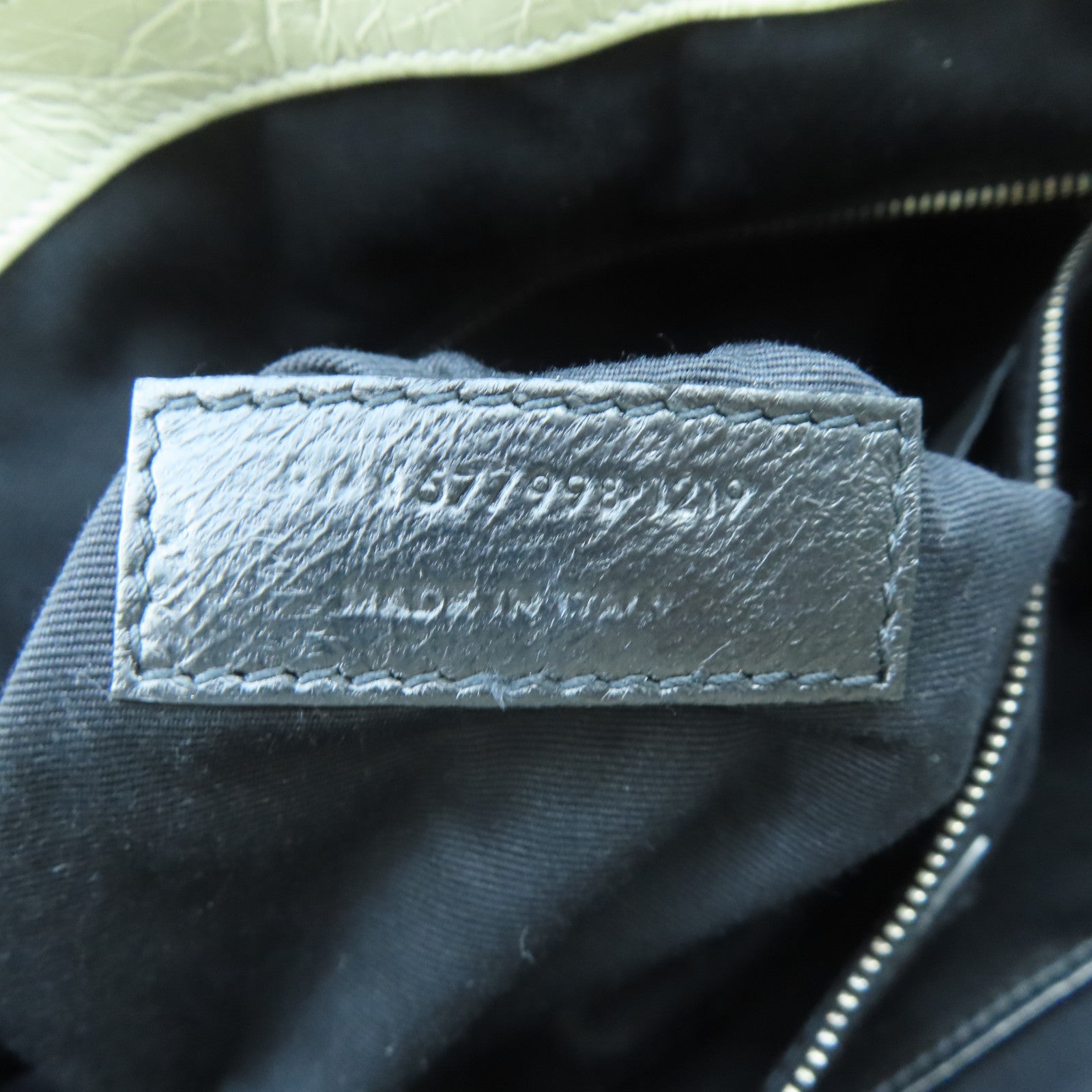 SAINT LAURENT 牛皮皮革Tote Bag銀扣鏈帶肩背袋米色