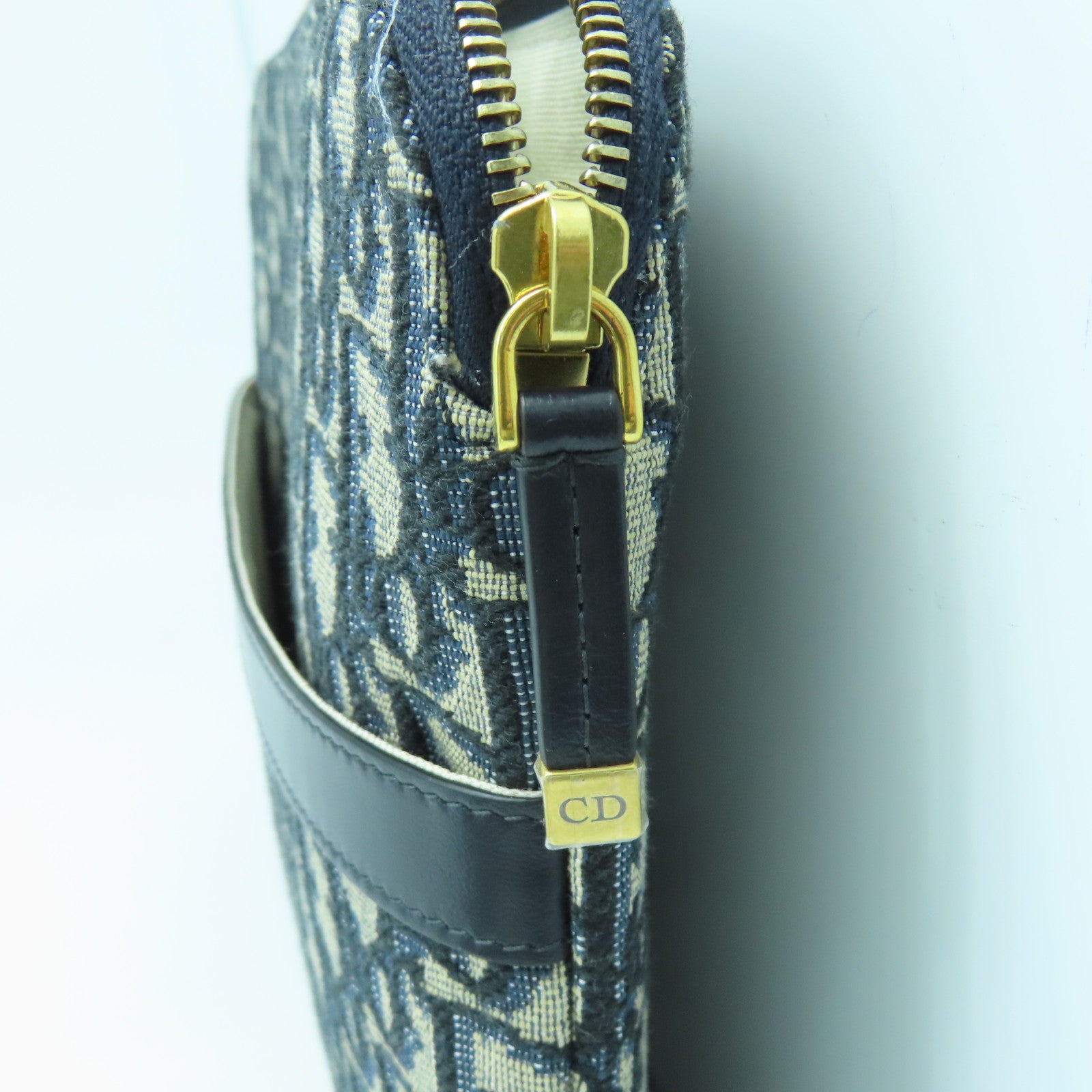Dior 帆布Travel Kit金扣小袋藍色