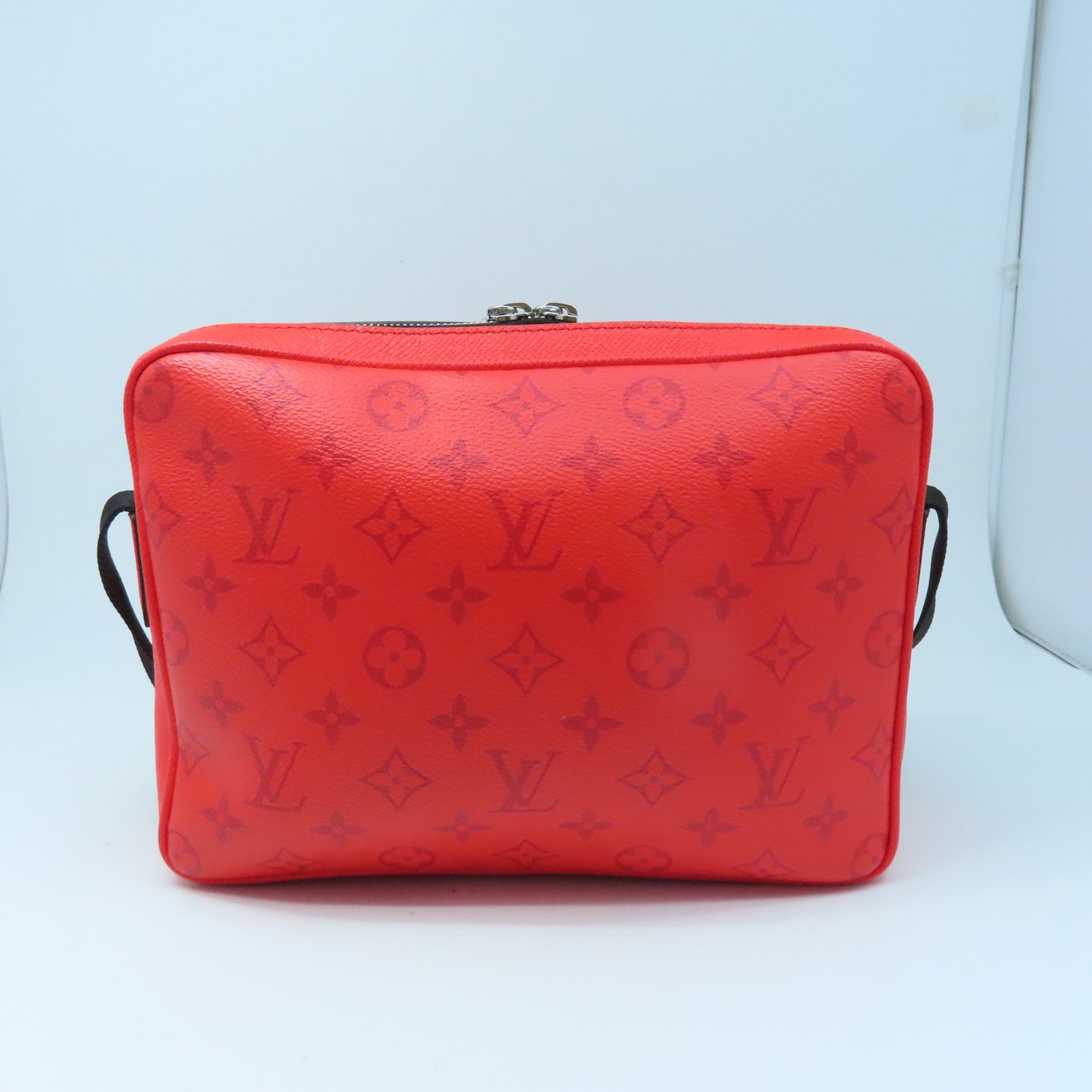 LOUIS VUITTON Monogram Outdoor Messenger銀扣肩背袋紅色
