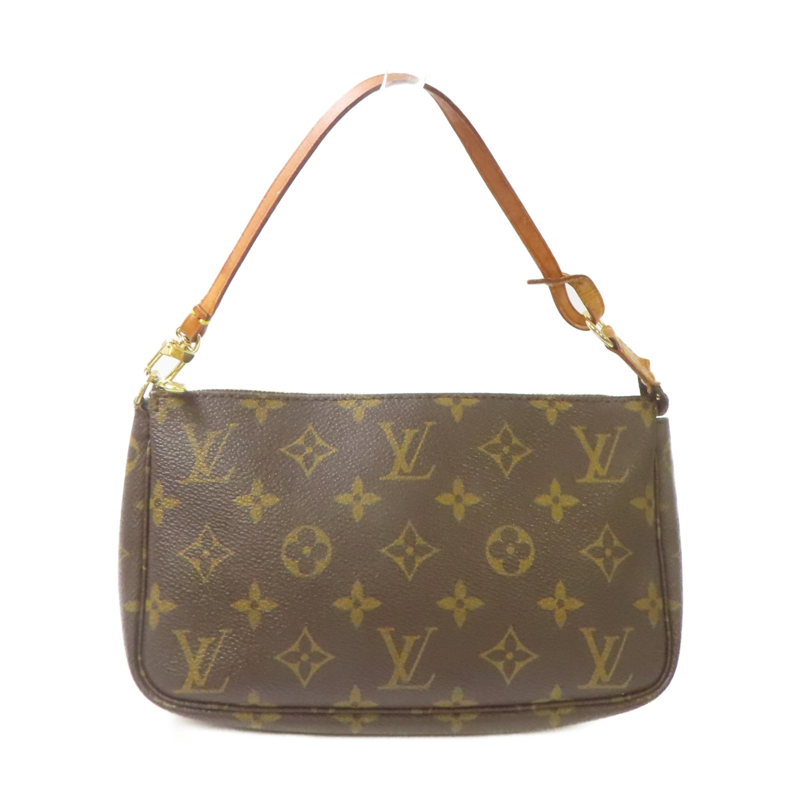 LOUIS VUITTON Monogram Pochette Accessoires Pouch金扣肩背啡色