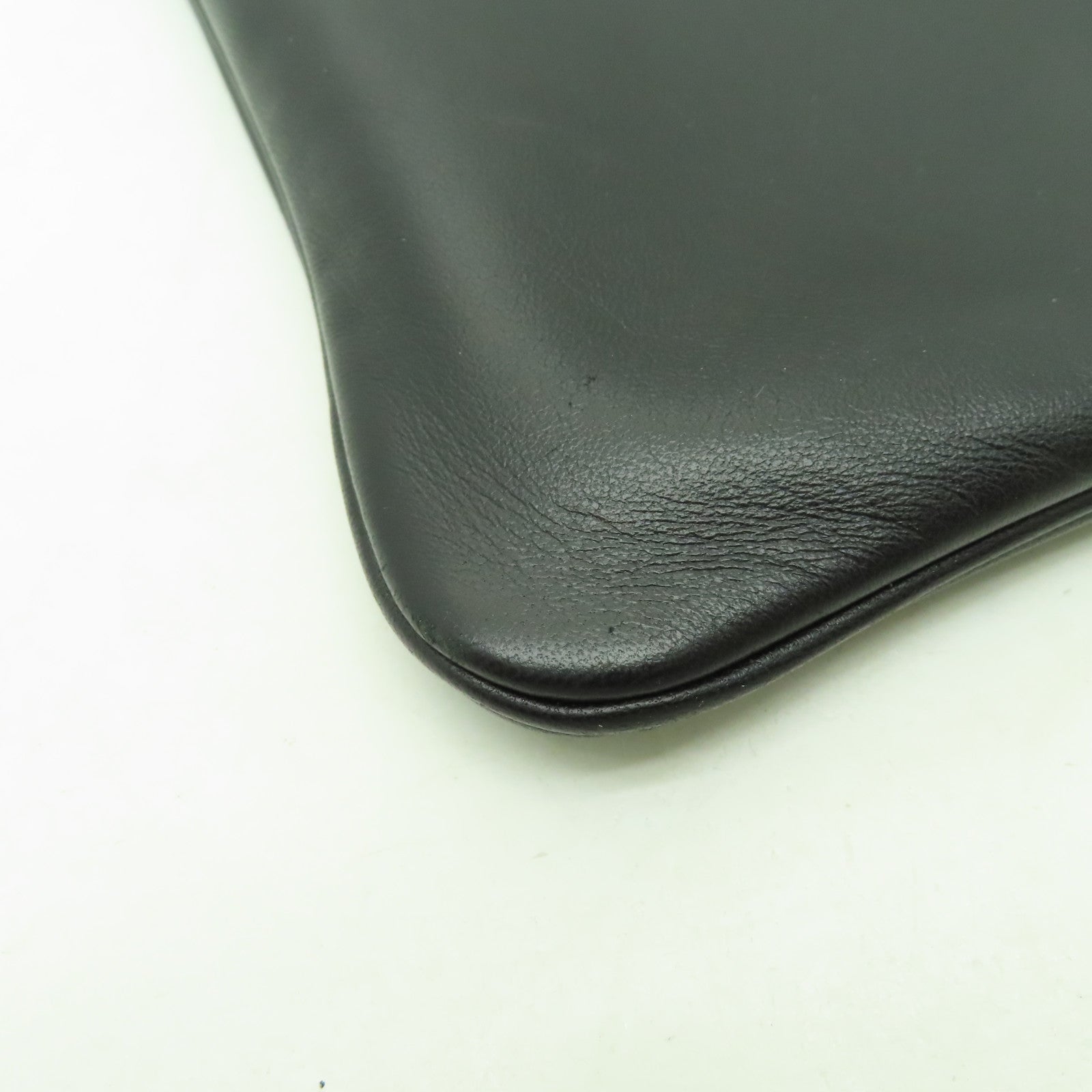 HERMES Swift皮革Aline銀扣肩背袋黑色