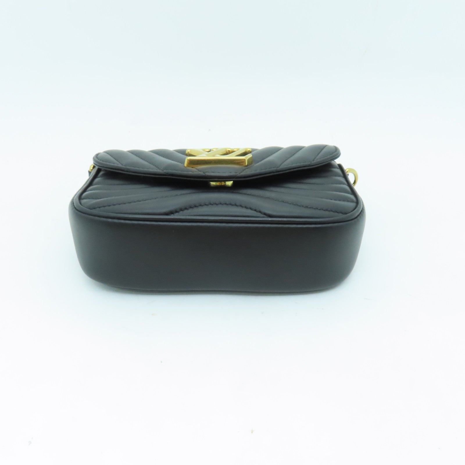 LOUIS VUITTON 牛皮皮革New Wave Multi-Pochette金扣肩背袋黑色