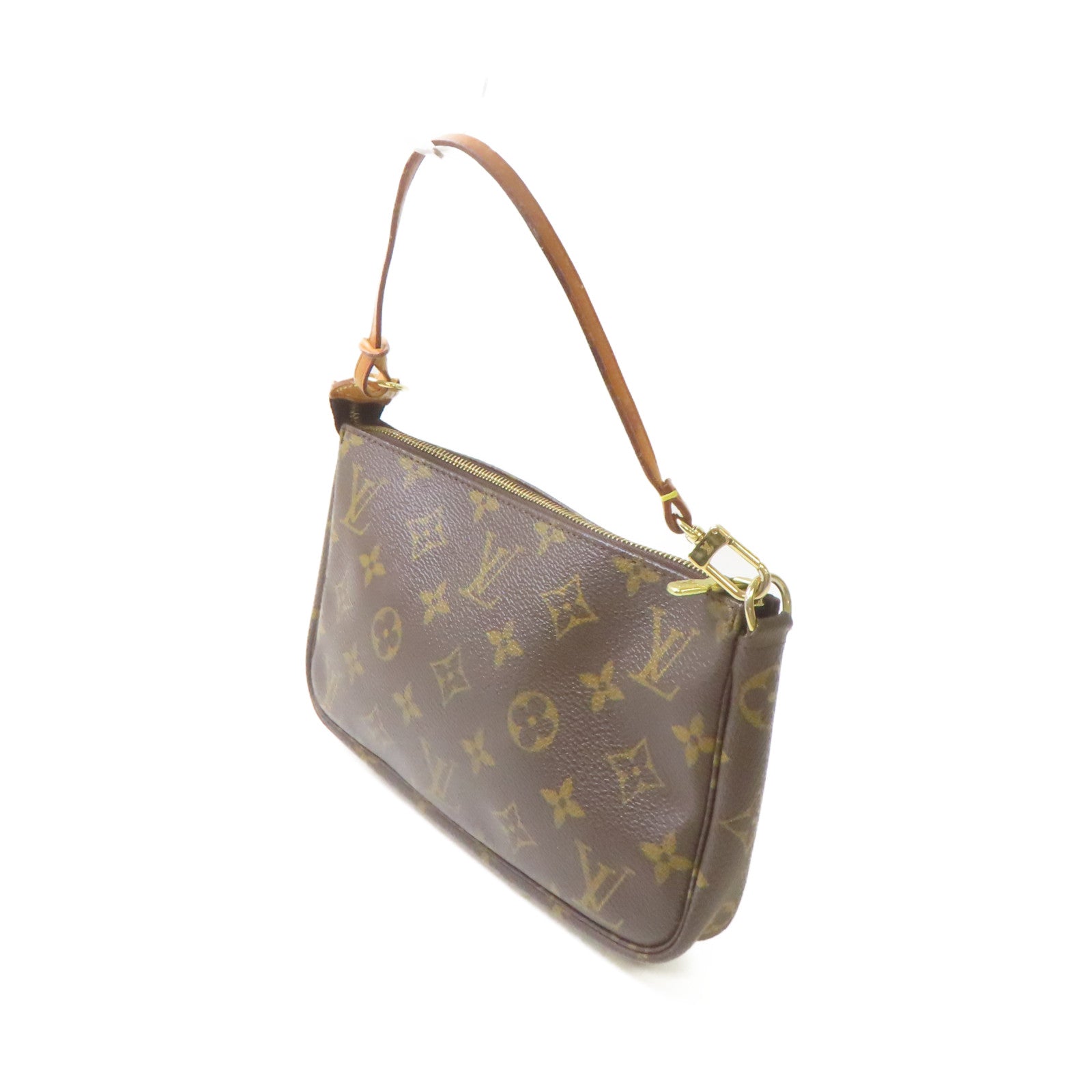 LOUIS VUITTON Monogram Pochette Accessoires Pouch金扣肩背啡色