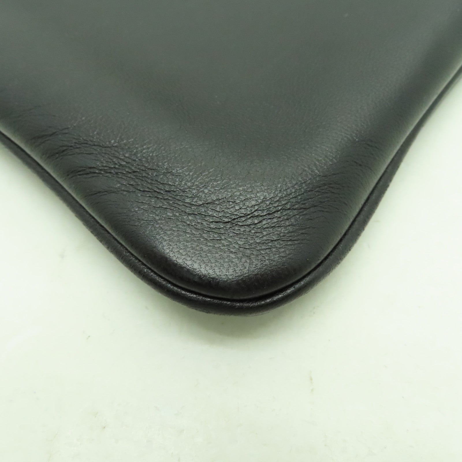 HERMES Swift皮革Aline銀扣肩背袋黑色