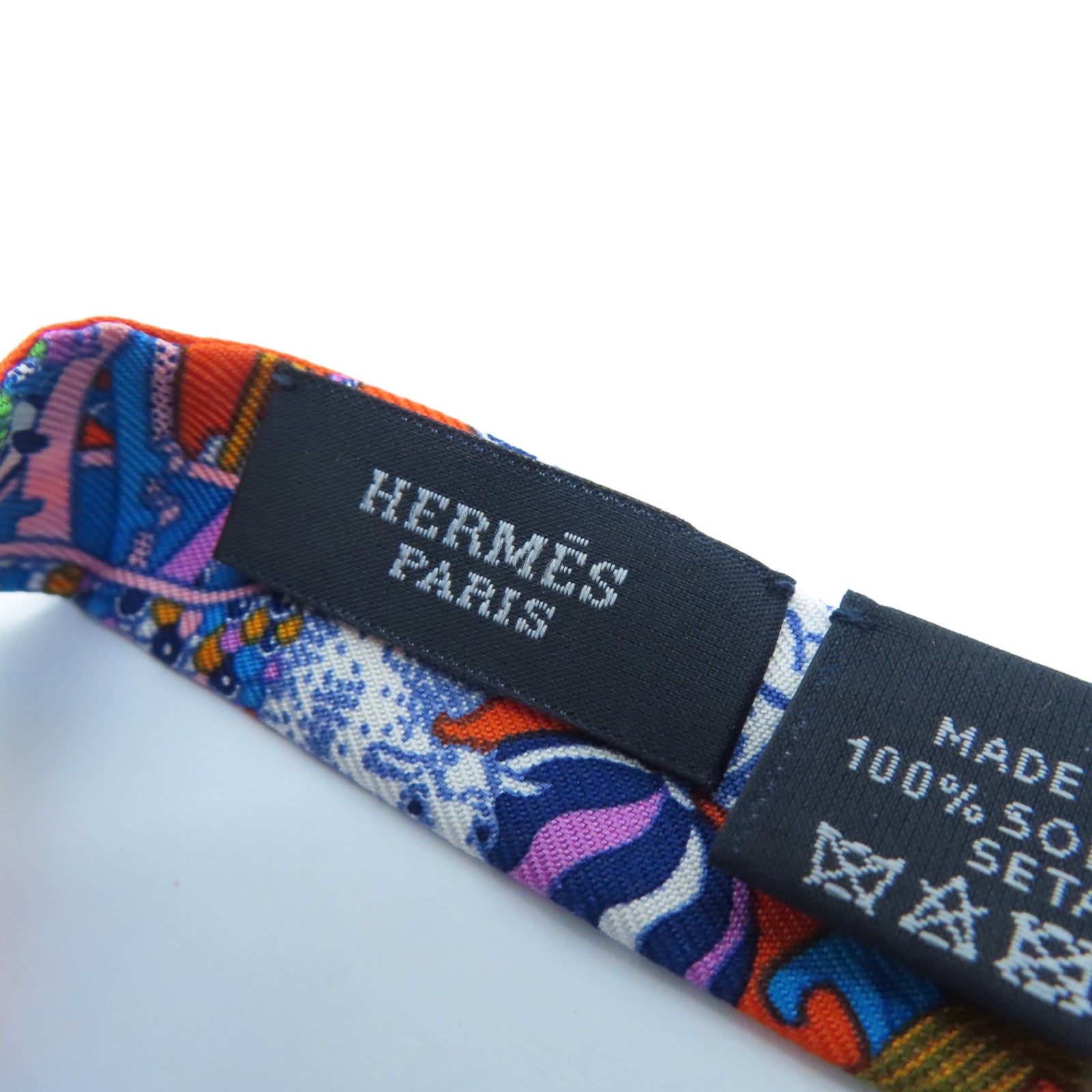 HERMES 絲質Doll Twilly絲巾橙色
