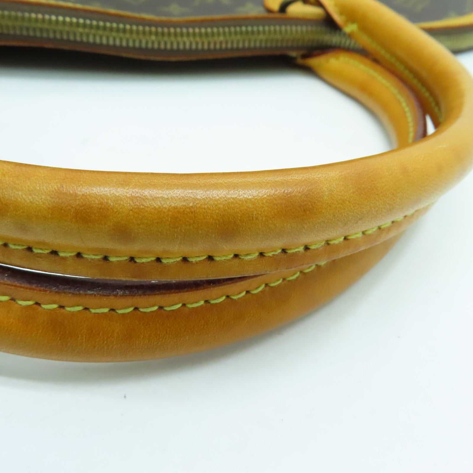 LOUIS VUITTON Monogram Lockit Horizontal gold buckle handle bag brown