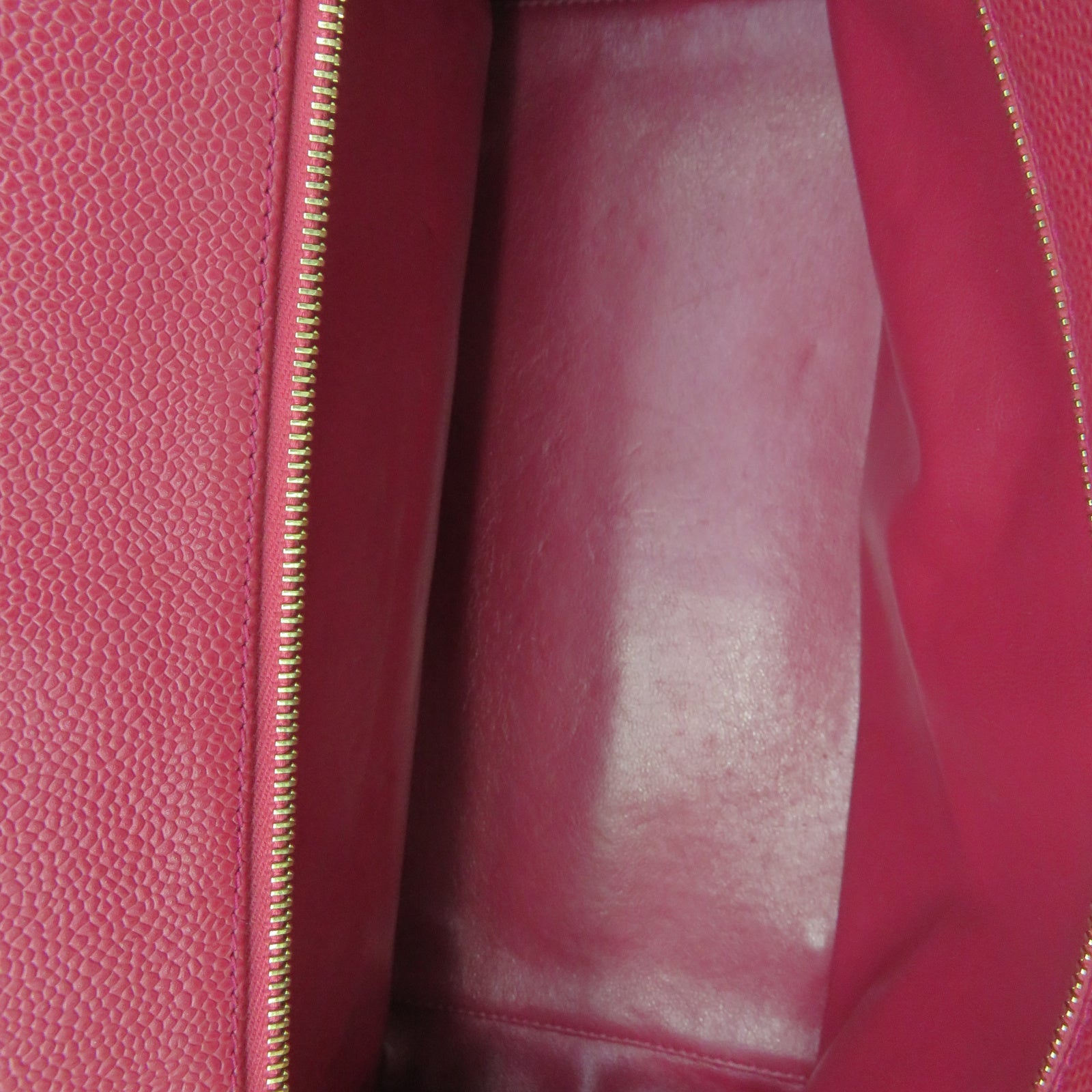 CHANEL 【激減優惠】菱格Caviar皮革Totebag金扣肩背袋紅色