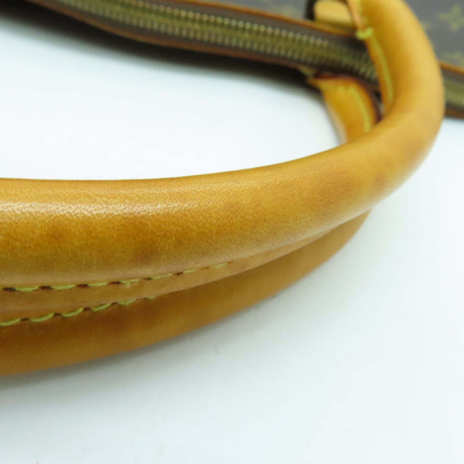 LOUIS VUITTON Monogram Lockit Horizontal gold buckle handle bag brown
