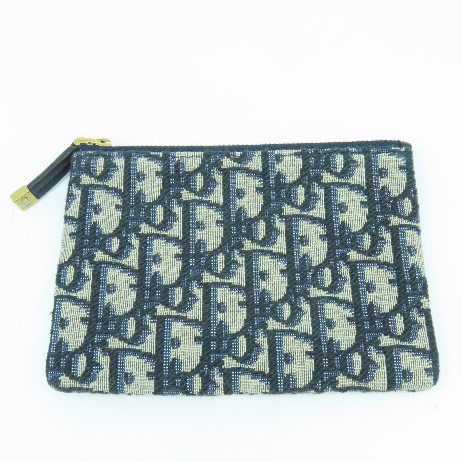 Dior 帆布Travel Kit金扣小袋藍色